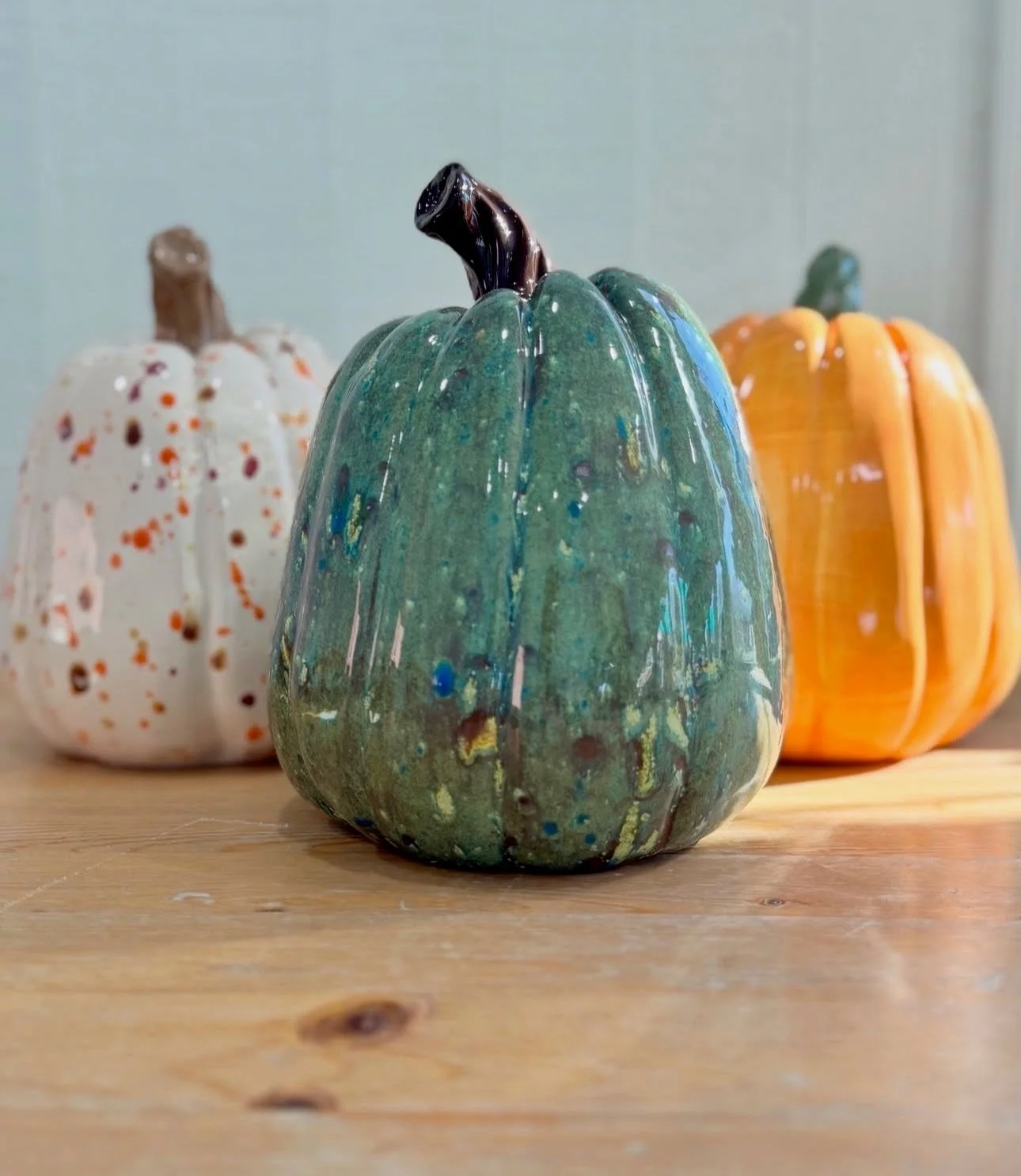 decorated ceramic pumpkins