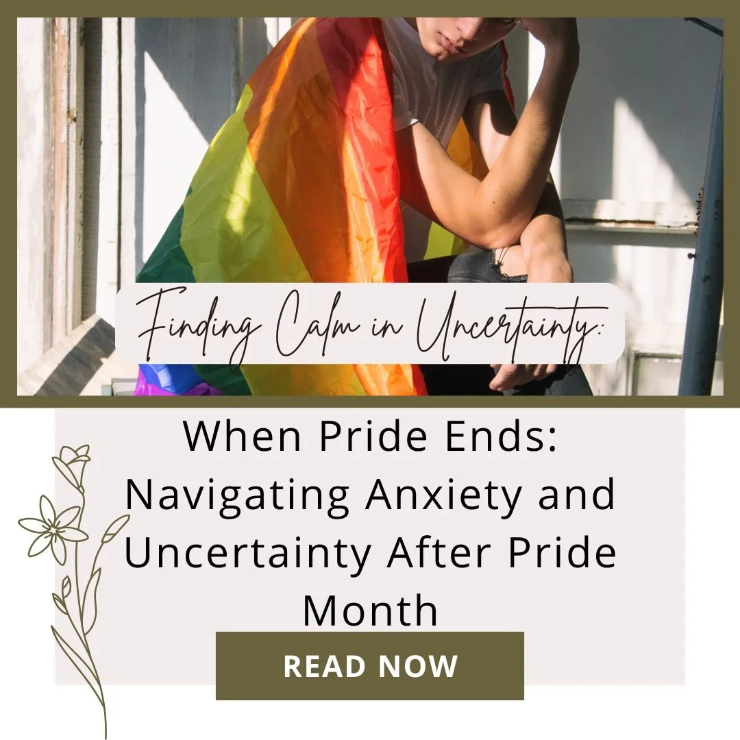 Queer adult sitting quietly reflecting after Pride month in Los Angeles and Torrance