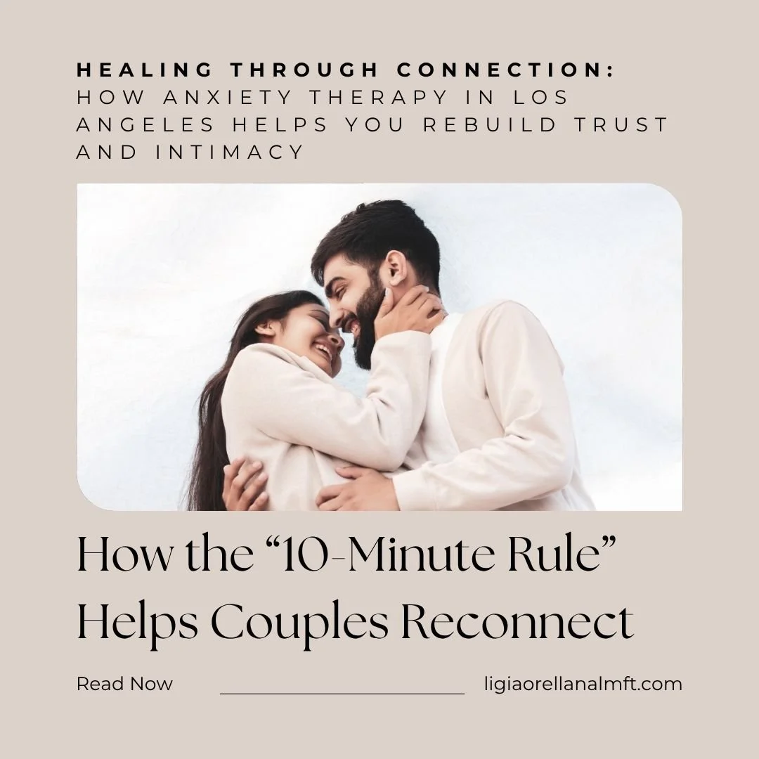 image of couple holding each other after practicing 10 minute rule for intimacy and less relationship issues in los angeles ca