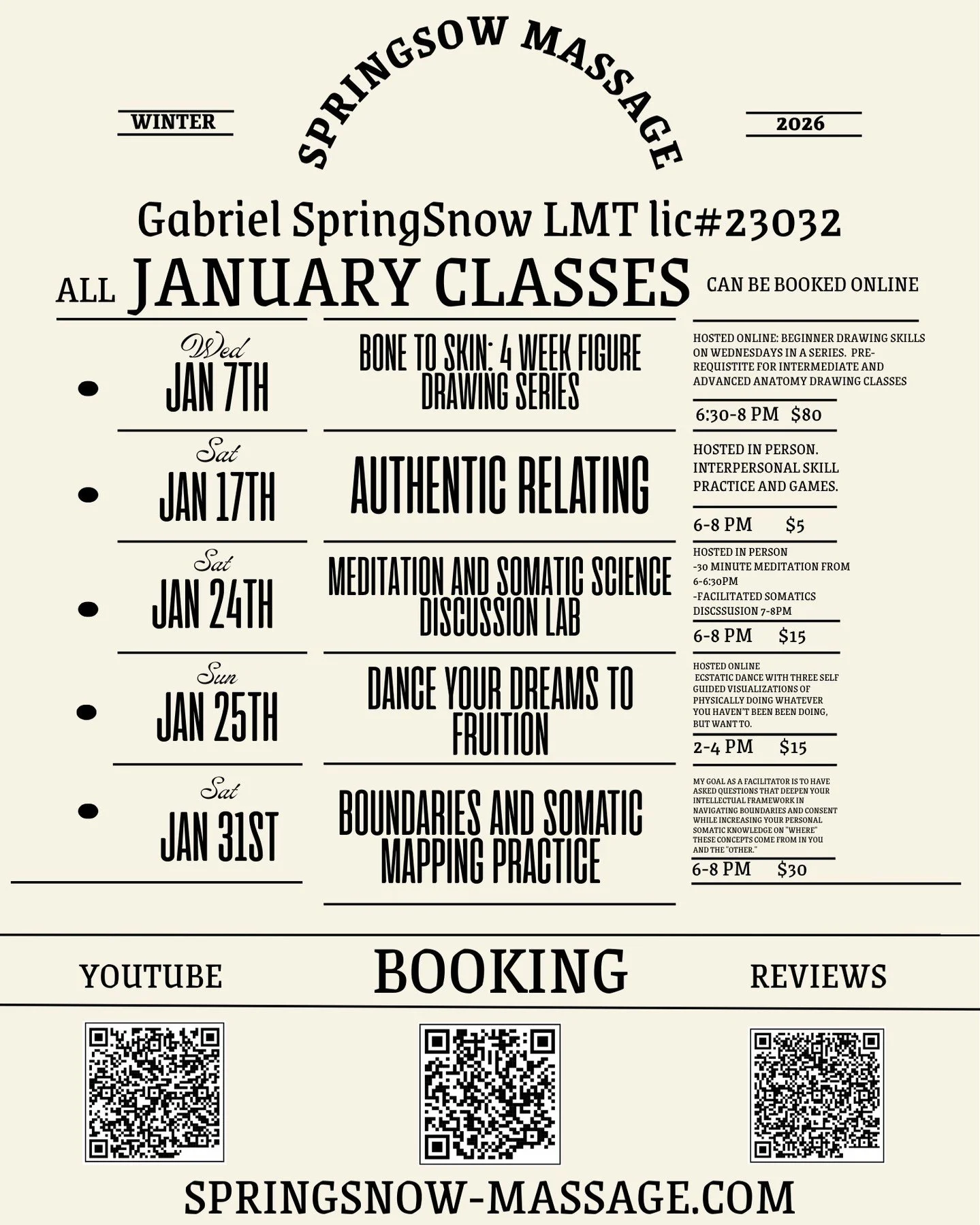 -Gabriel SpringSnow LMT lic#23032 

Booking link is in my bio.