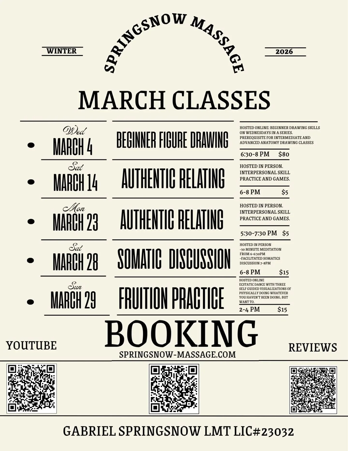 Next event is Authentic Relating at my downtown massage office 6-8pm.

Booking link is in my bio.

PM me with your email if you'd like to be on my event email list.

-Gabriel SpringSnow LMT lic#23032