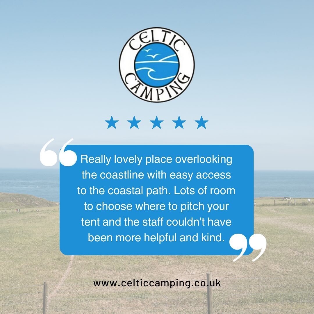 &ldquo;Really lovely place overlooking the coastline with easy access to the coastal path. Lots of room to choose where to pitch your tent and the staff couldn&rsquo;t have been more helpful and kind.&rdquo; 

We love a positive review ❤️ thank you f