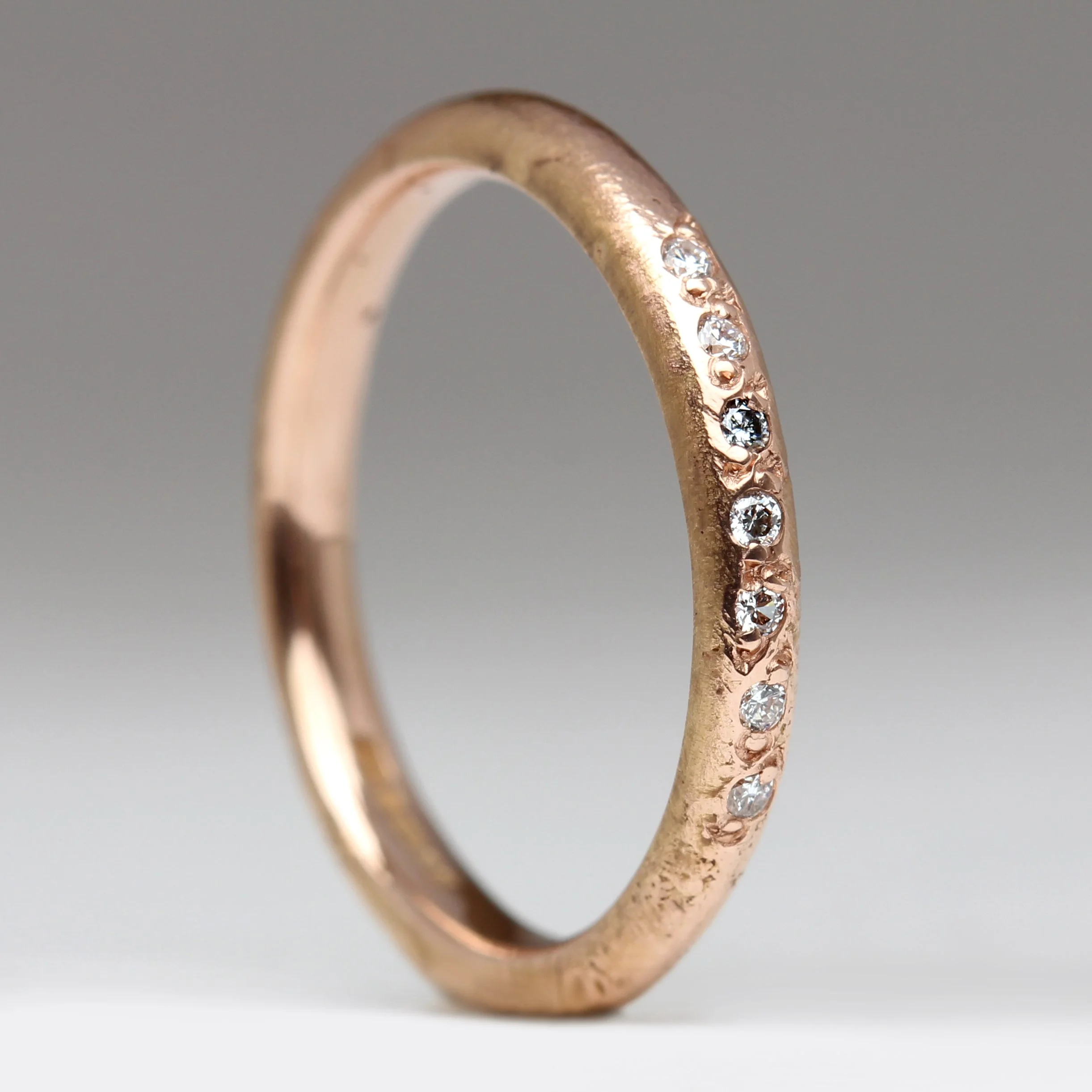 justin-duance-gold-sand-cast-ring-rose-diamonds — SH Jewellery ...