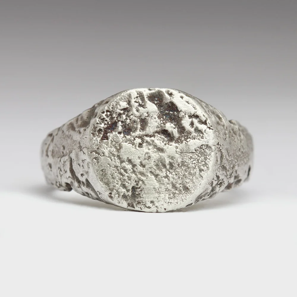 justin-duance-sand-cast-signet-ring-silver — SH Jewellery - Main Image