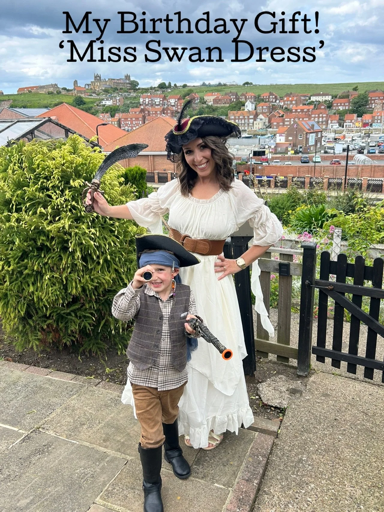 ✨This is 44✨

Going out for dinner dressed as &lsquo;Miss Swan&rsquo; wasn&rsquo;t on my bingo card for this years birthday, but the joy on my sons face was more than worth the many looks we received out and about 🤣🥰🏴&zwj;☠️🖤 Scroll the images fo