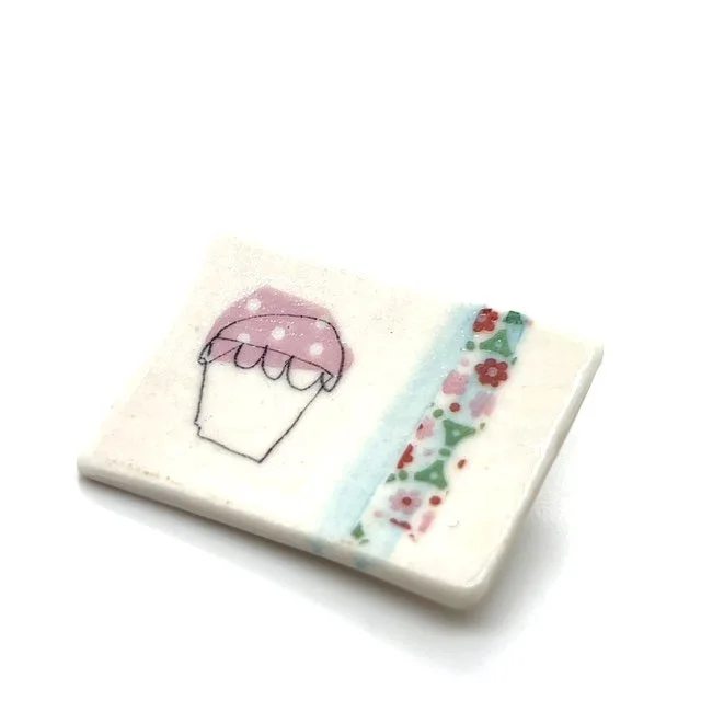 Ceramic Cupcake Brooch