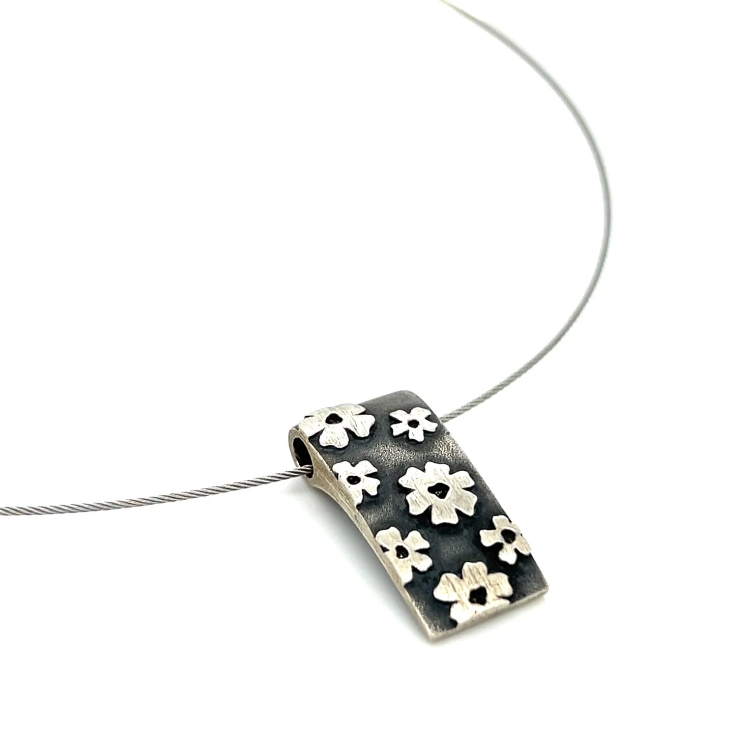 Floral Oxidised Pendant