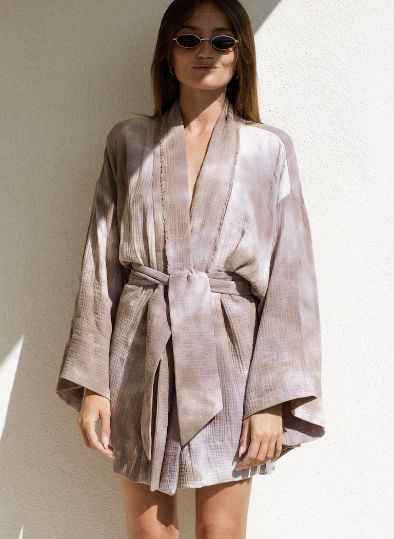KIMONO  GRIS PERLE