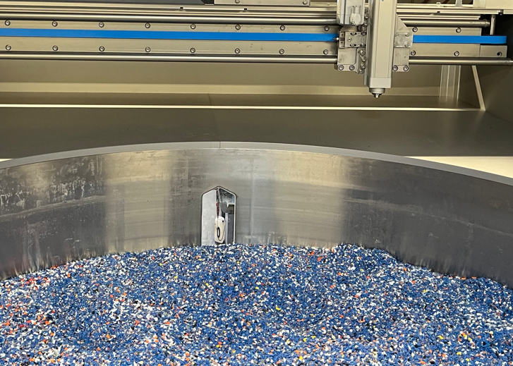 Close-up of a polymer sorting machine designed by TPU.