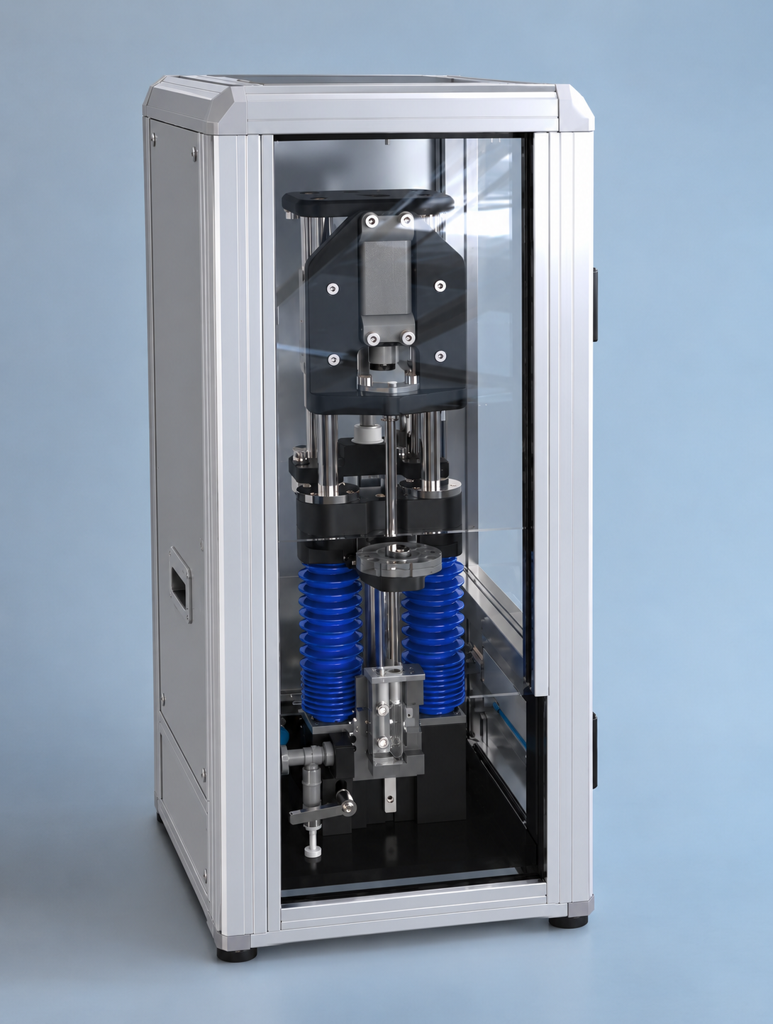 Plunger insertion equipment for medical cartridges or PFS (prefilled syringes) for exploratory, clinical or small series production