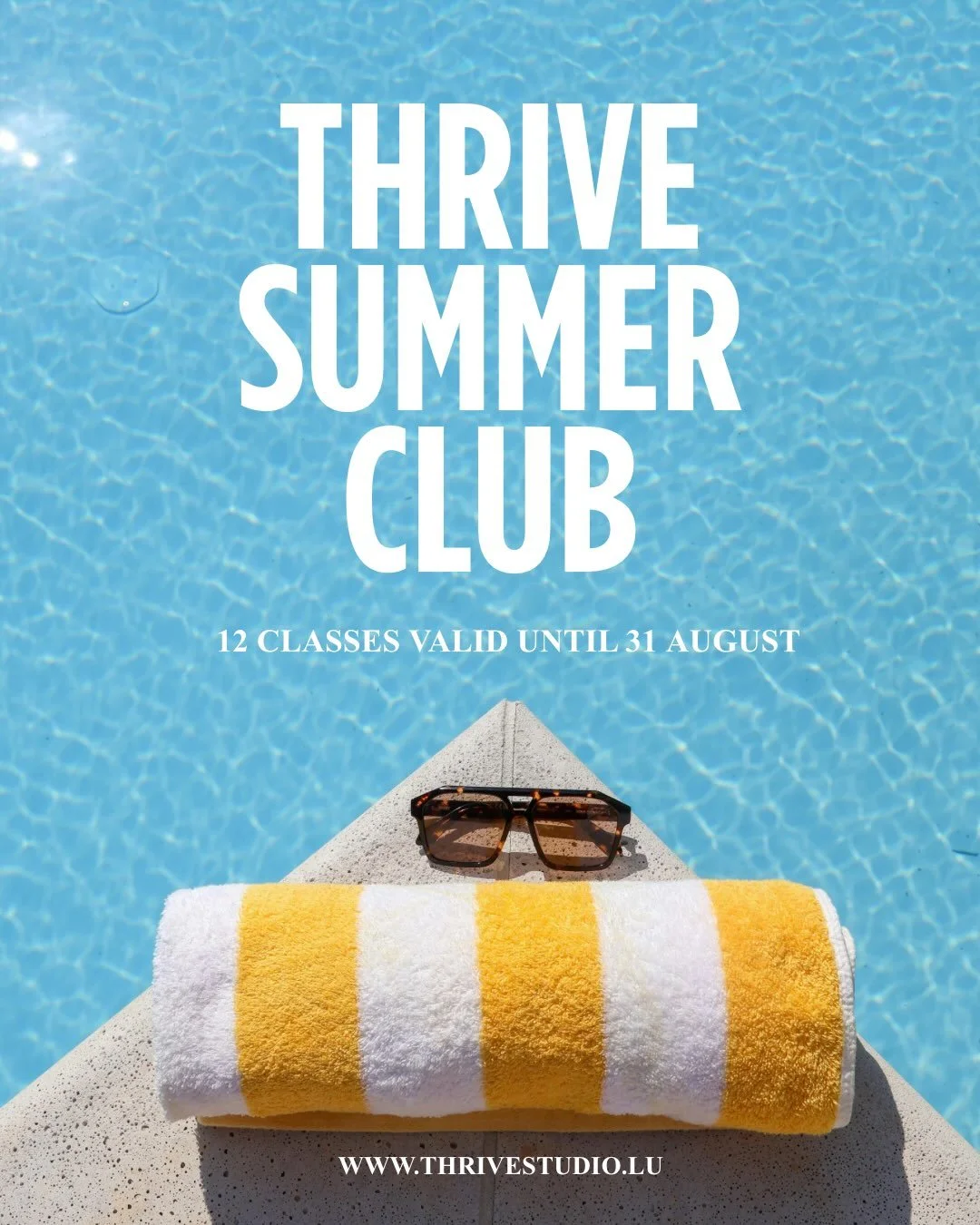 ☀️ AUGUST JUST GOT A WHOLE LOT STRONGER ☀️

Price: &euro;275

Still in Luxembourg this August? Make it count.

Join the **THRIVE SUMMER CLUB** and stay moving, feeling strong, and prioritising your wellbeing before autumn arrives.

For **&euro;275**,