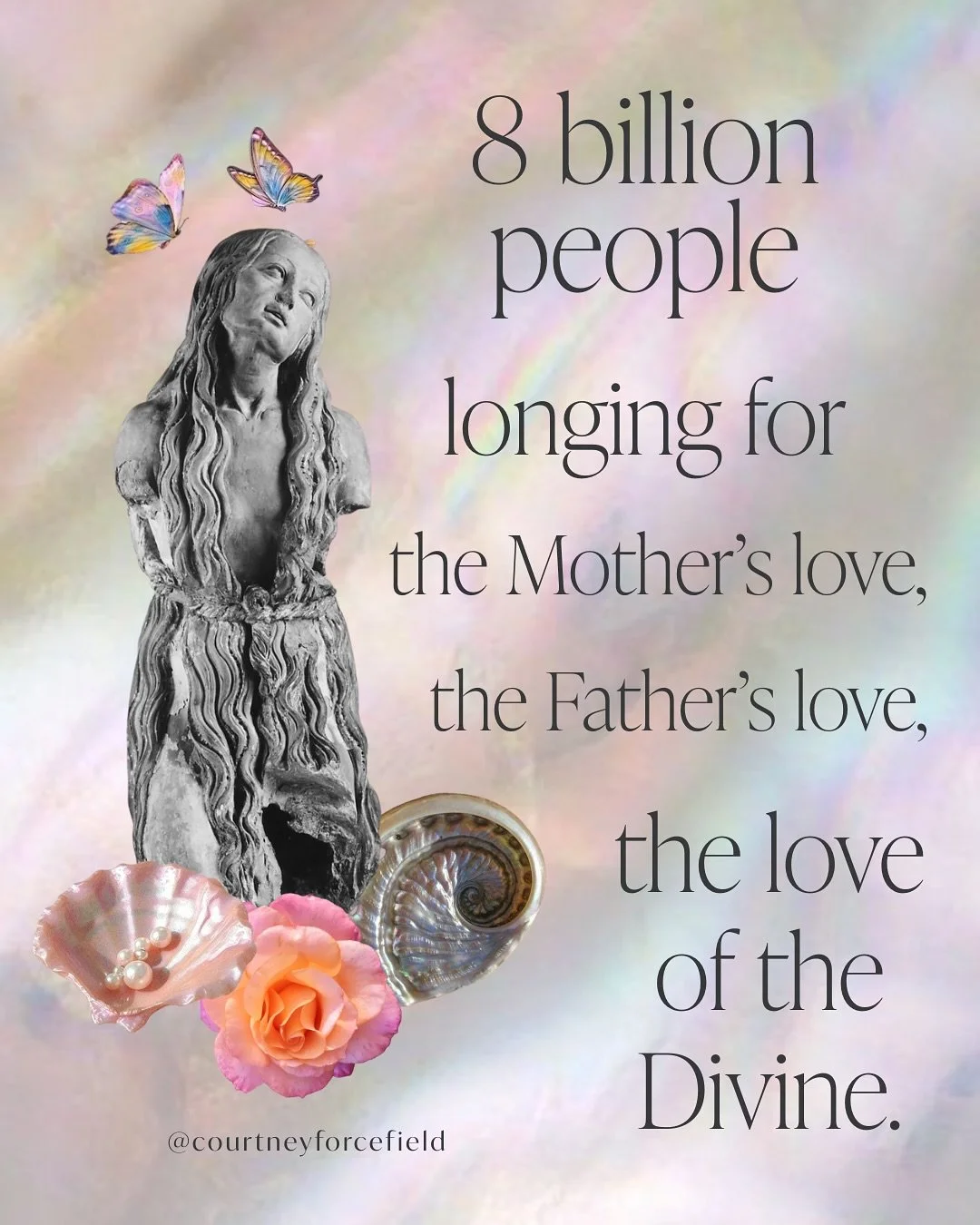 What I see when I look at the world is 8 billion hearts crying out…
for the Mother’s love, 
the Father’s love, 
the love of the Divine.
And everyone does that in their own unique way.
Some make art. 
Some make war. 
Some make lov