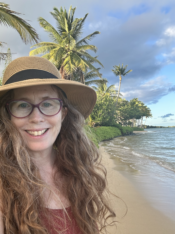 Alyson the Astrologer along the beach in Hawaii