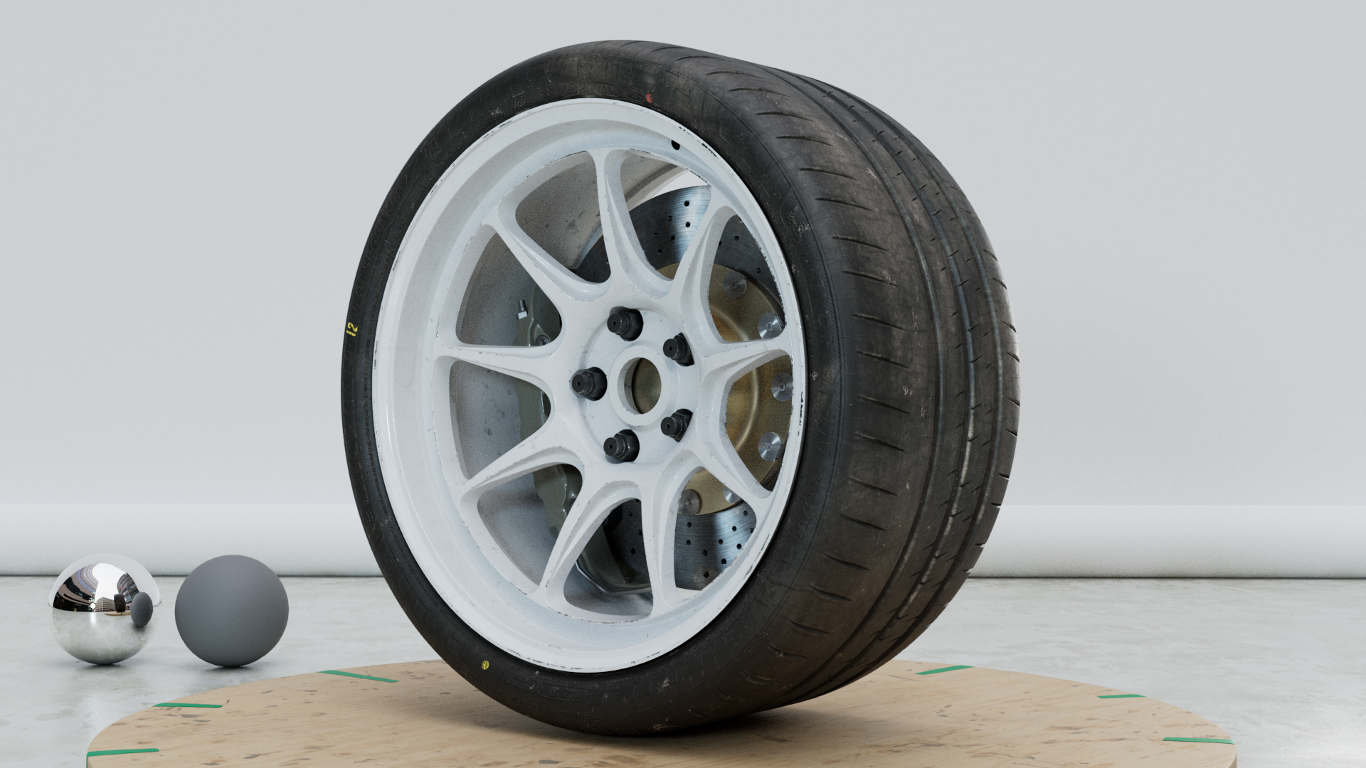 Honda NSX wheel LookDev - Maya, Arnold, SP, Mari