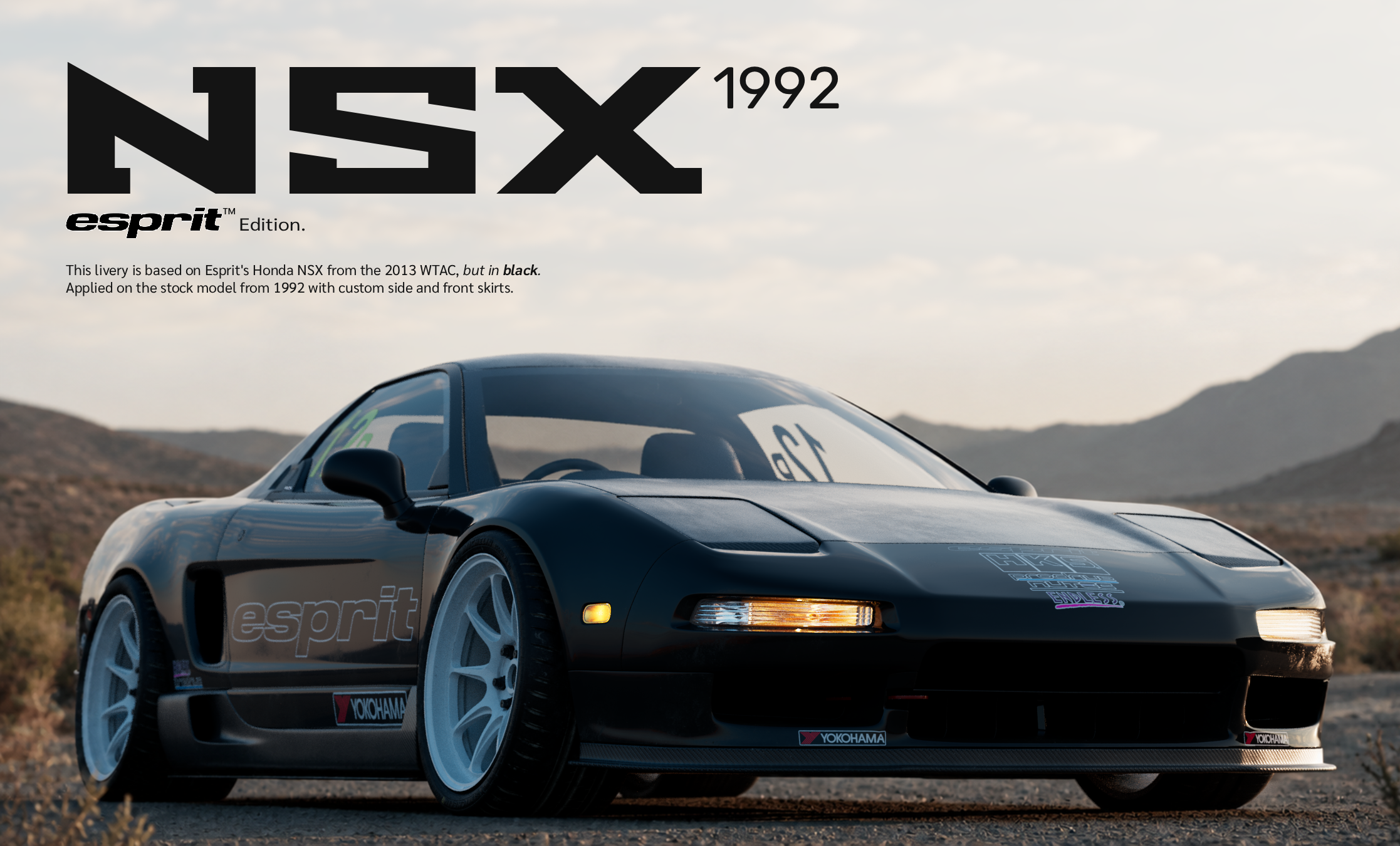 Project: NSX 1992 Esprit Black Edition Poster.  Task: Shading, Lighting, Compositing