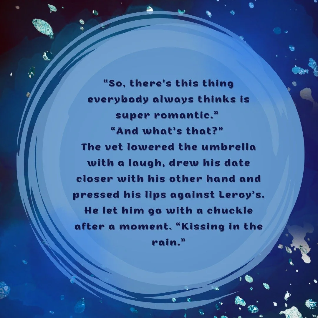 It's Tuesday, it's raining, so how could Lyv resist posting this Teaser Tuesday? 😉

Is this the end of a perfect date or just the start of a far more exciting evening? ❤️🔥☔
Find out in Pieces of a Murder, Book Two in the Couples &amp; Crime trilogy