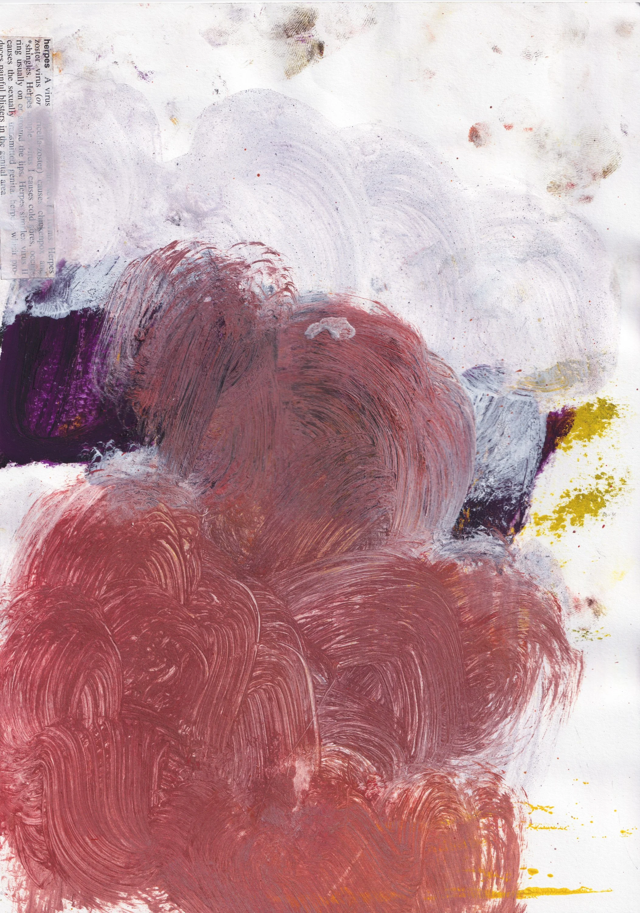 Herpes
Oil on paper
21 x 29.7 cm / 8.3 x 11.7 ins
2025