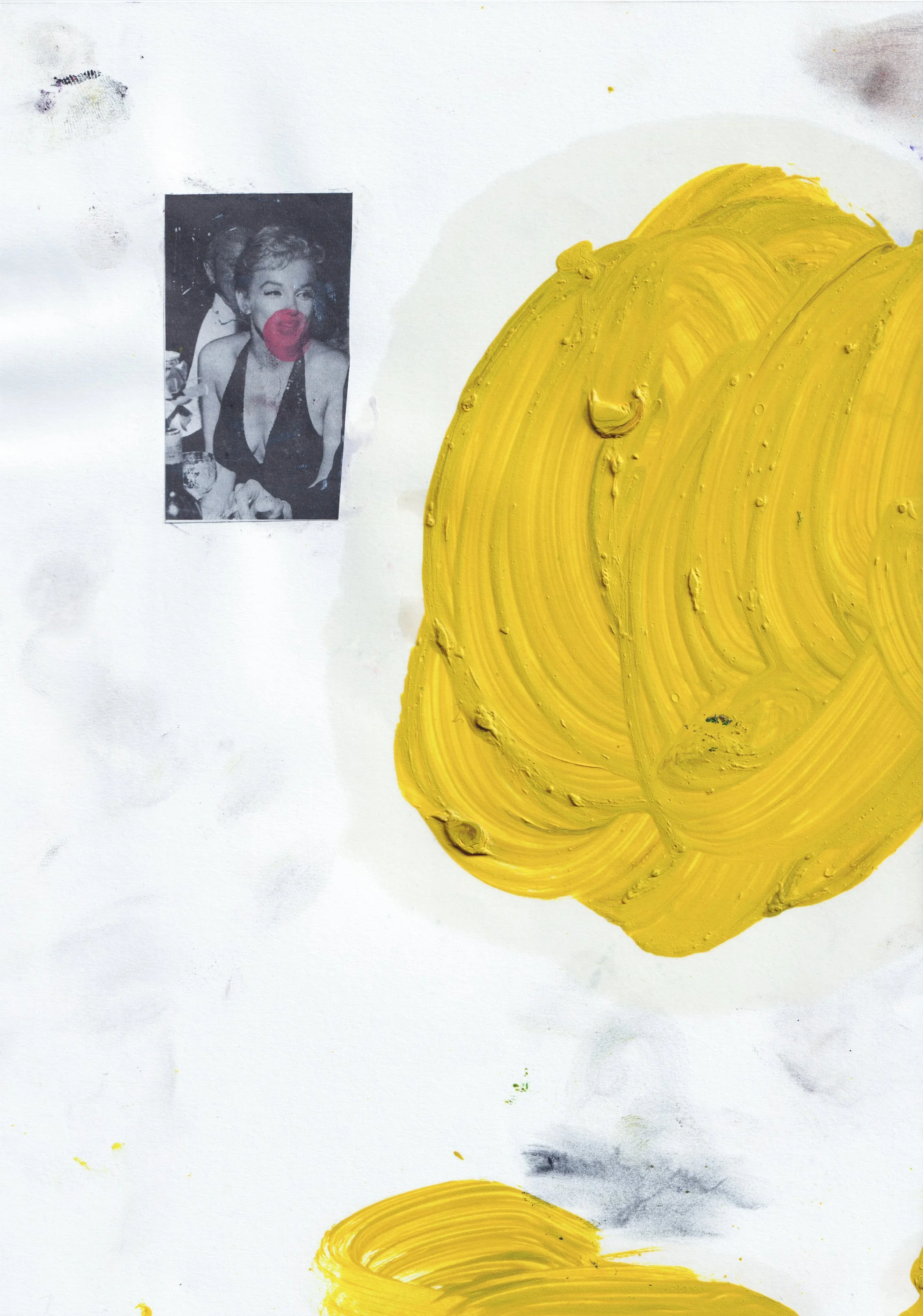 Marilyn
Oil, pencil and collage on paper
21 x 29.7 cm / 8.3 x 11.7 ins
2025