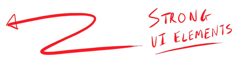 'Strong UI Elements' arrow