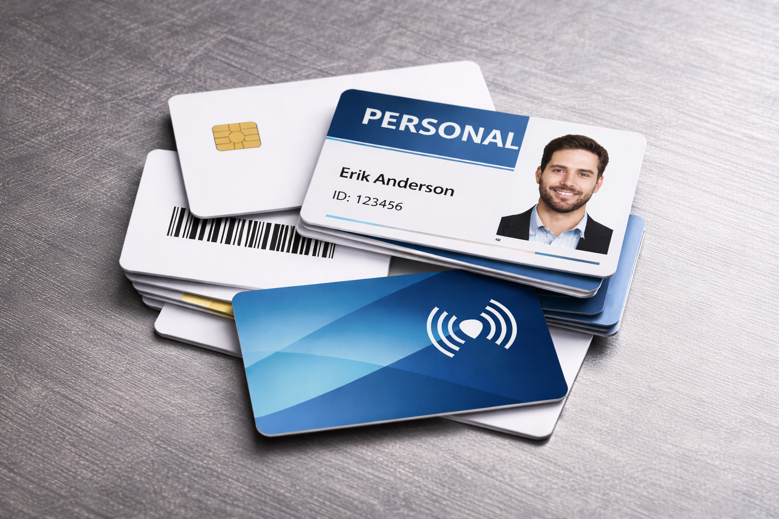 Staplade RFID-passerkort med företagslayout i plast