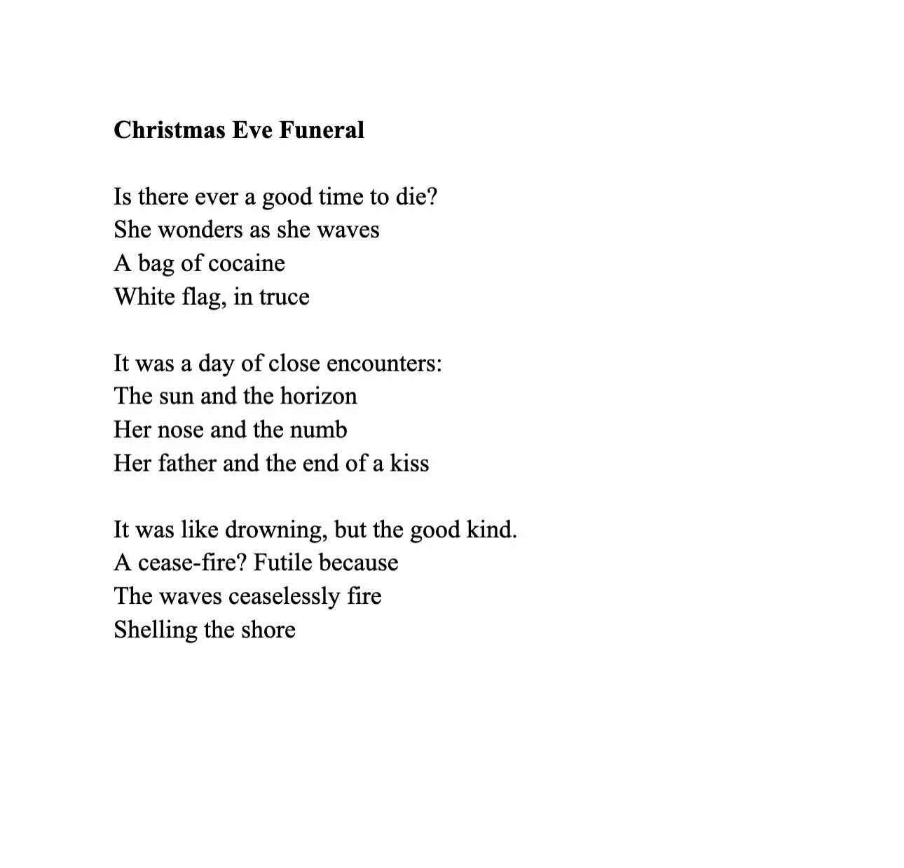 Happy birthday to this poem ❄️ 🏝️ 

My beautiful brain child, lovingly produced on the colectivo leaving Laguna de Chacahua on a lonely Christmas three years ago 

I&rsquo;m grateful today for poetry that makes me feel connected to a time of year