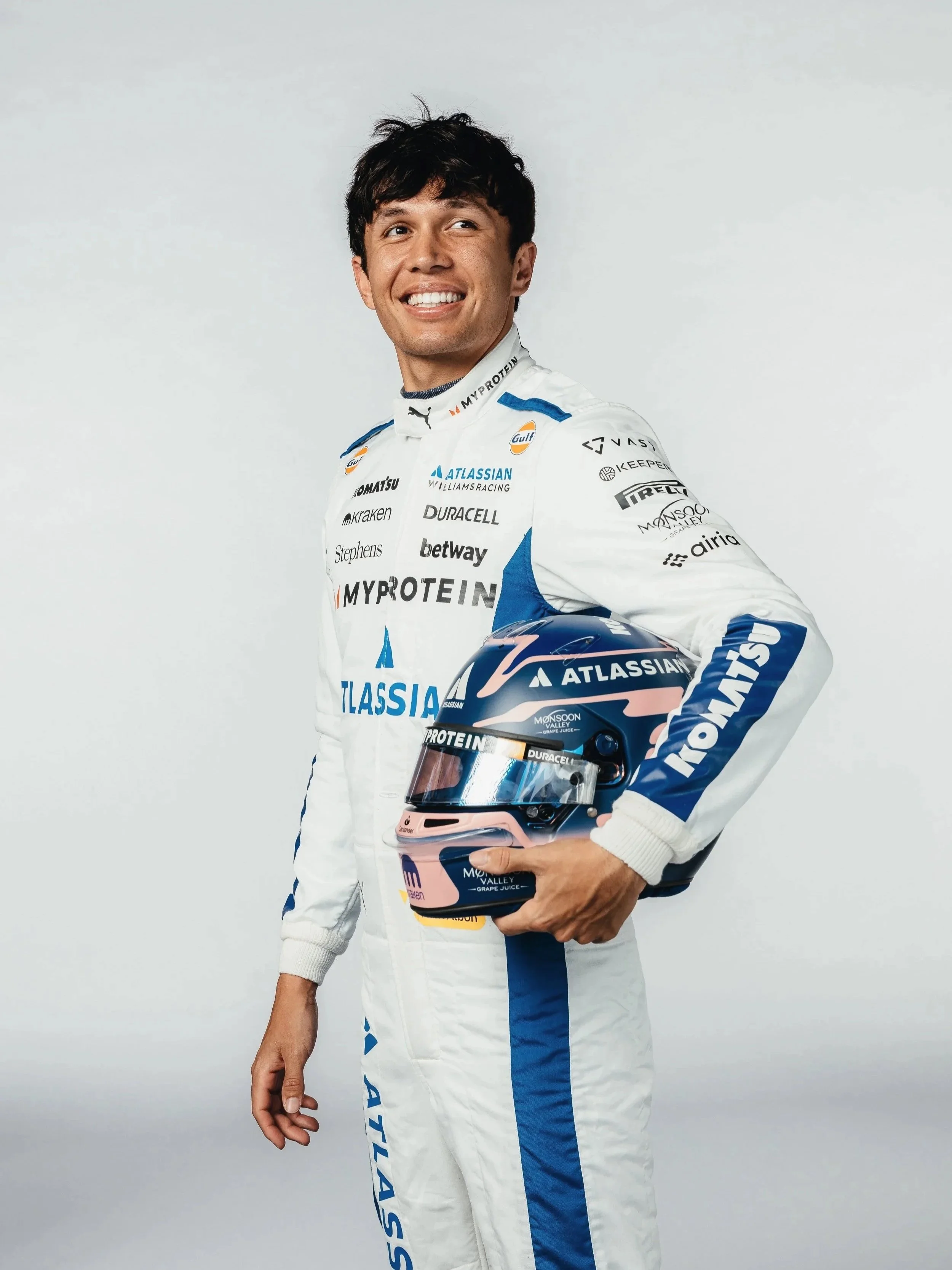 Alex Albon of Williams Formula 1 team, photographed int he studio by London-based Williams F1 photographer Rob Ash