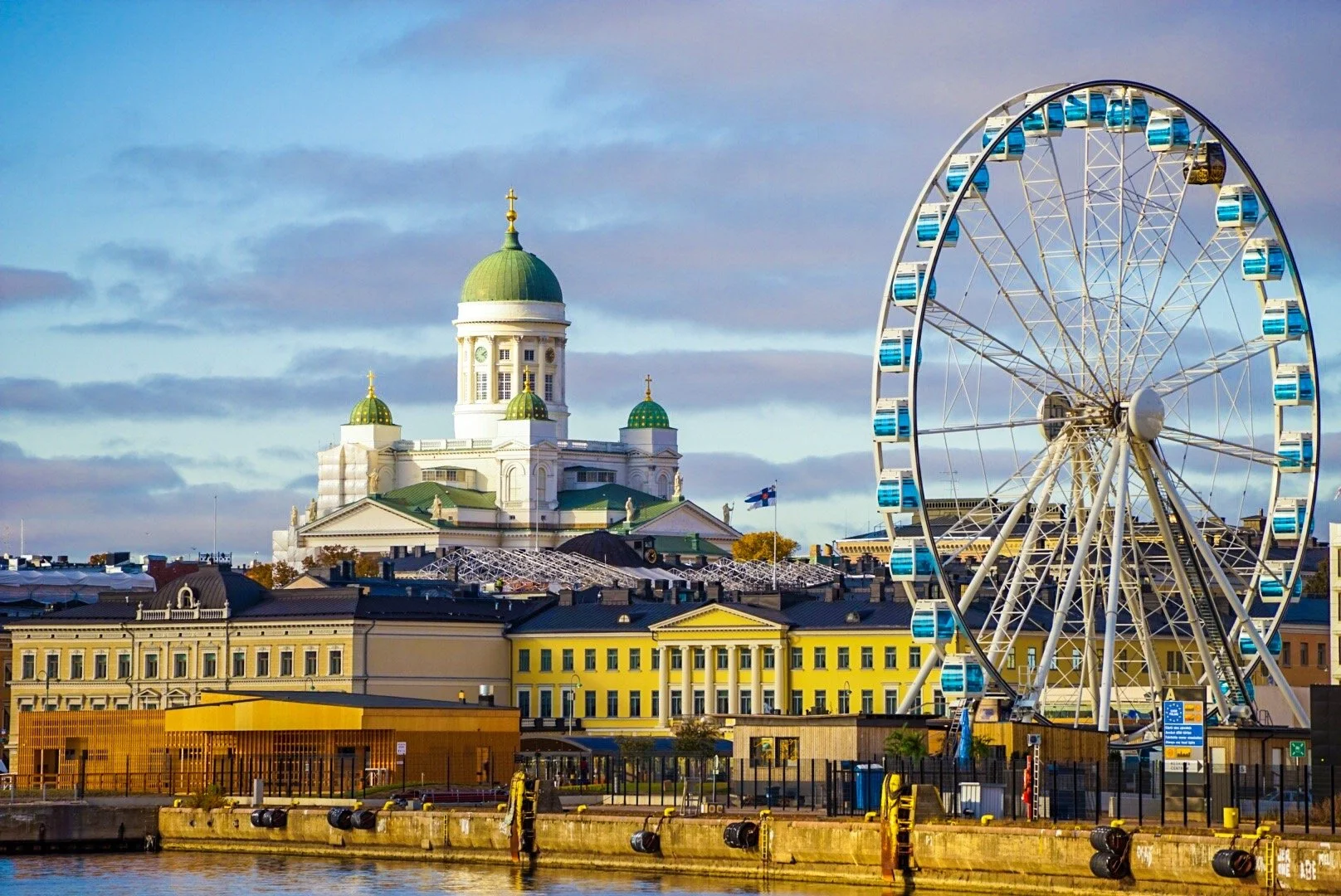 Harbor Light
Helsinki, Finland
Returning to Helsinki by ferry, the setting sun began washing the harbor in beautiful light. I ran to the top deck with my camera and worked quickly to frame the city as we approached. Helsinki Cathedral and the Ferris 