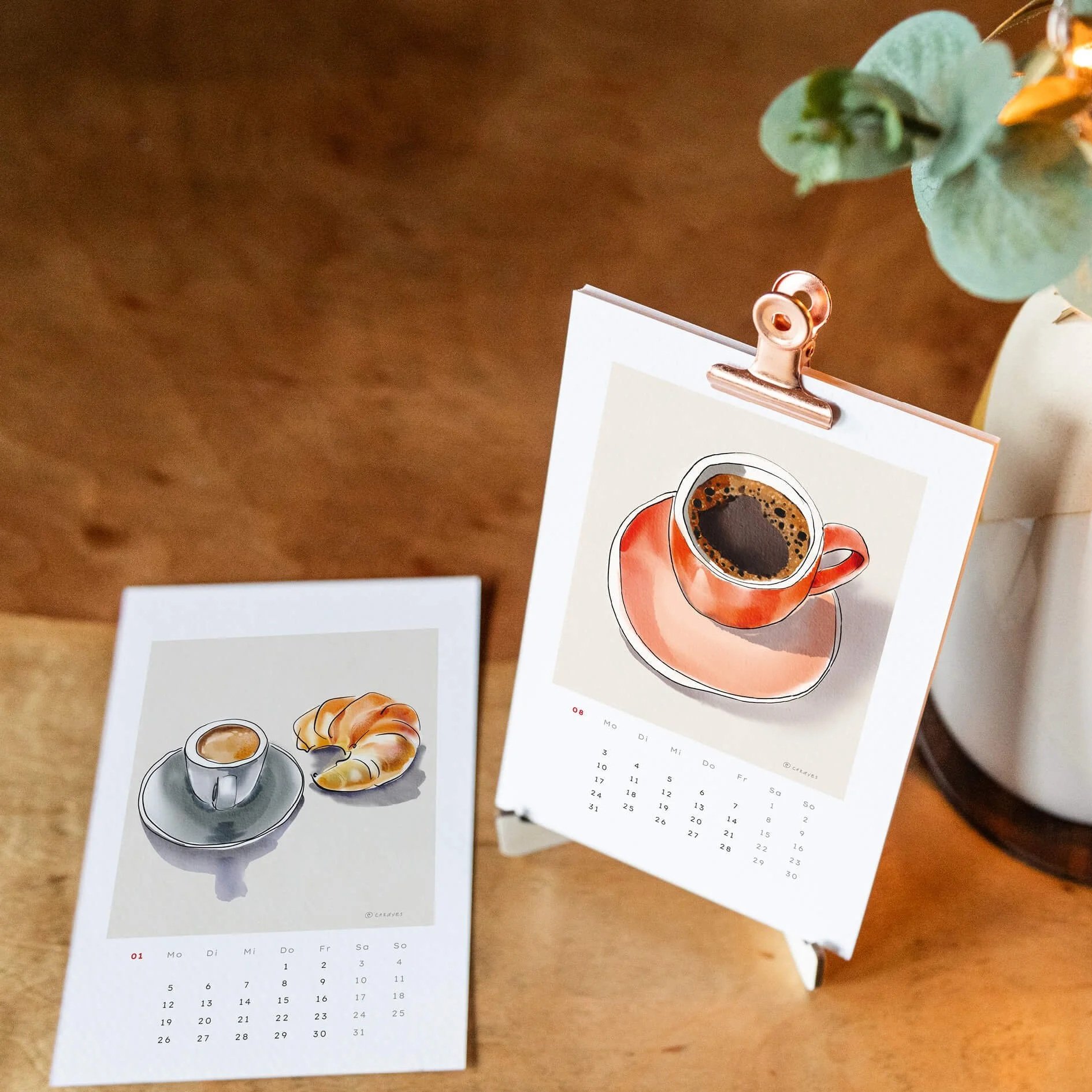 Tischkalender mit Kaffee Motiven