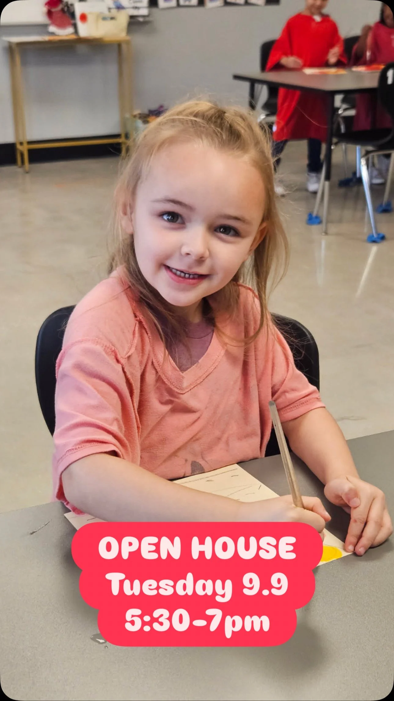 π You’re Invited to Our Open House! π
Join us for a fun-filled evening the whole family will enjoy! Come explore our school, meet our amazing teachers, and experience the creativity and talent of our students.
β¨ What to Expect:
• π¨ S