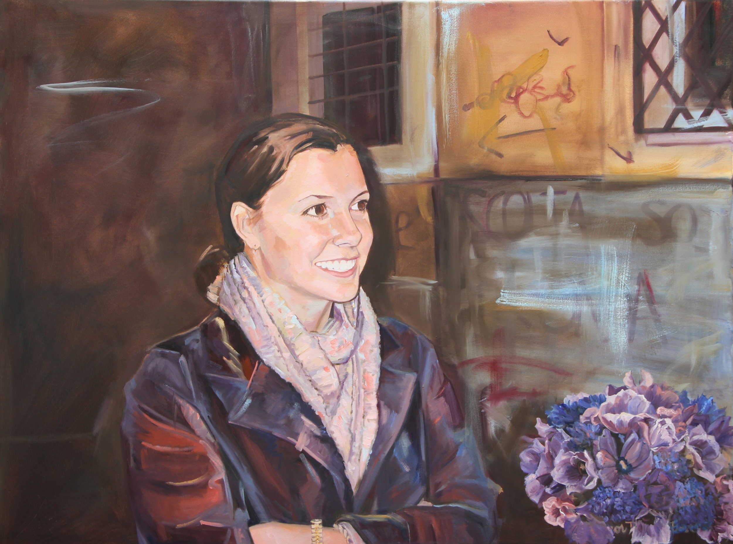 Anna in Rome-
Oil on Canvas-
30"x40"