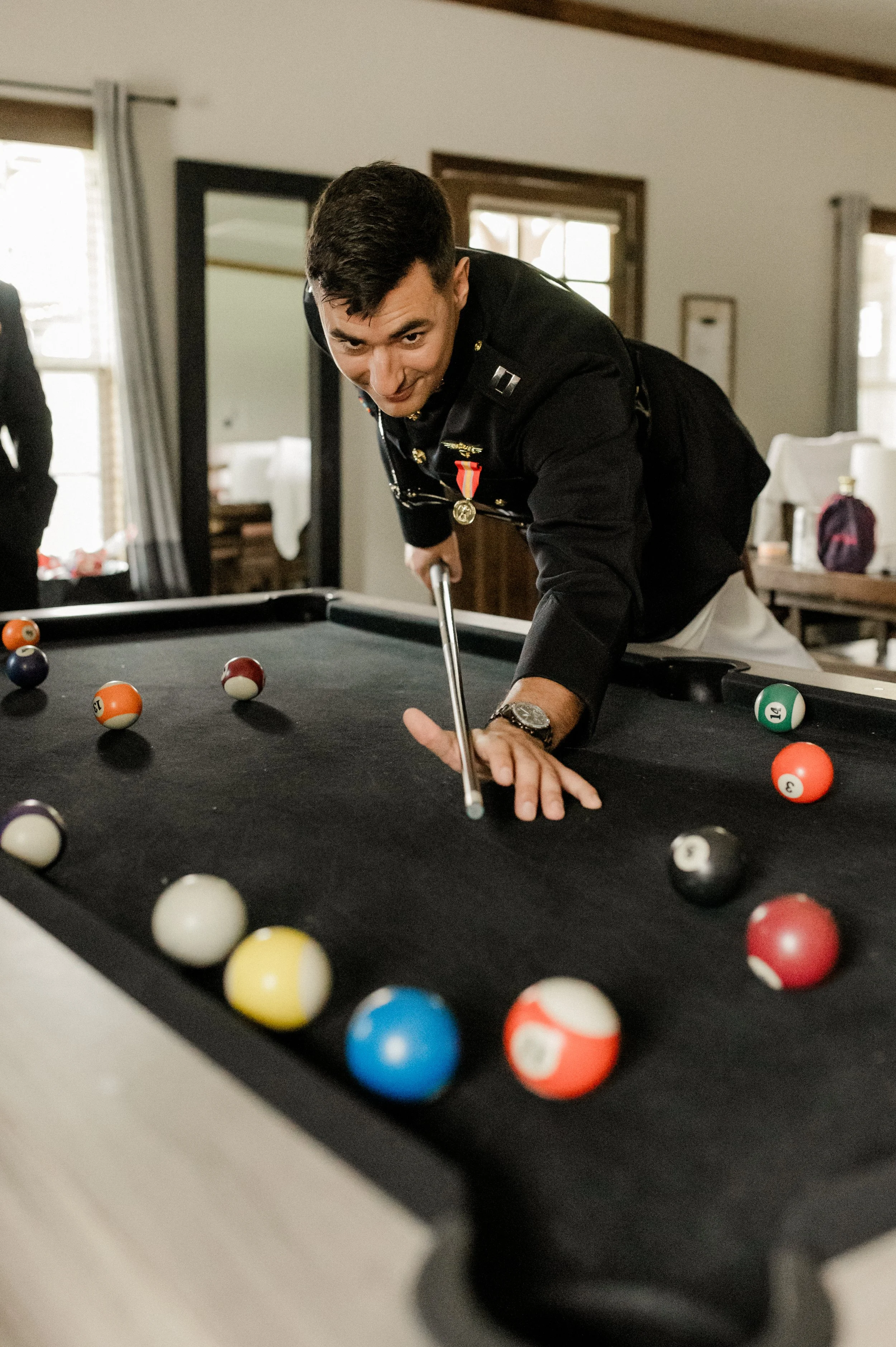 grooms cottage groom suite wedding day getting ready pool table arcade game hangout overnight lodging venue stay on-site college station aggie houston texas college station bryan tx play pool smoke cigars fishing on-site pond