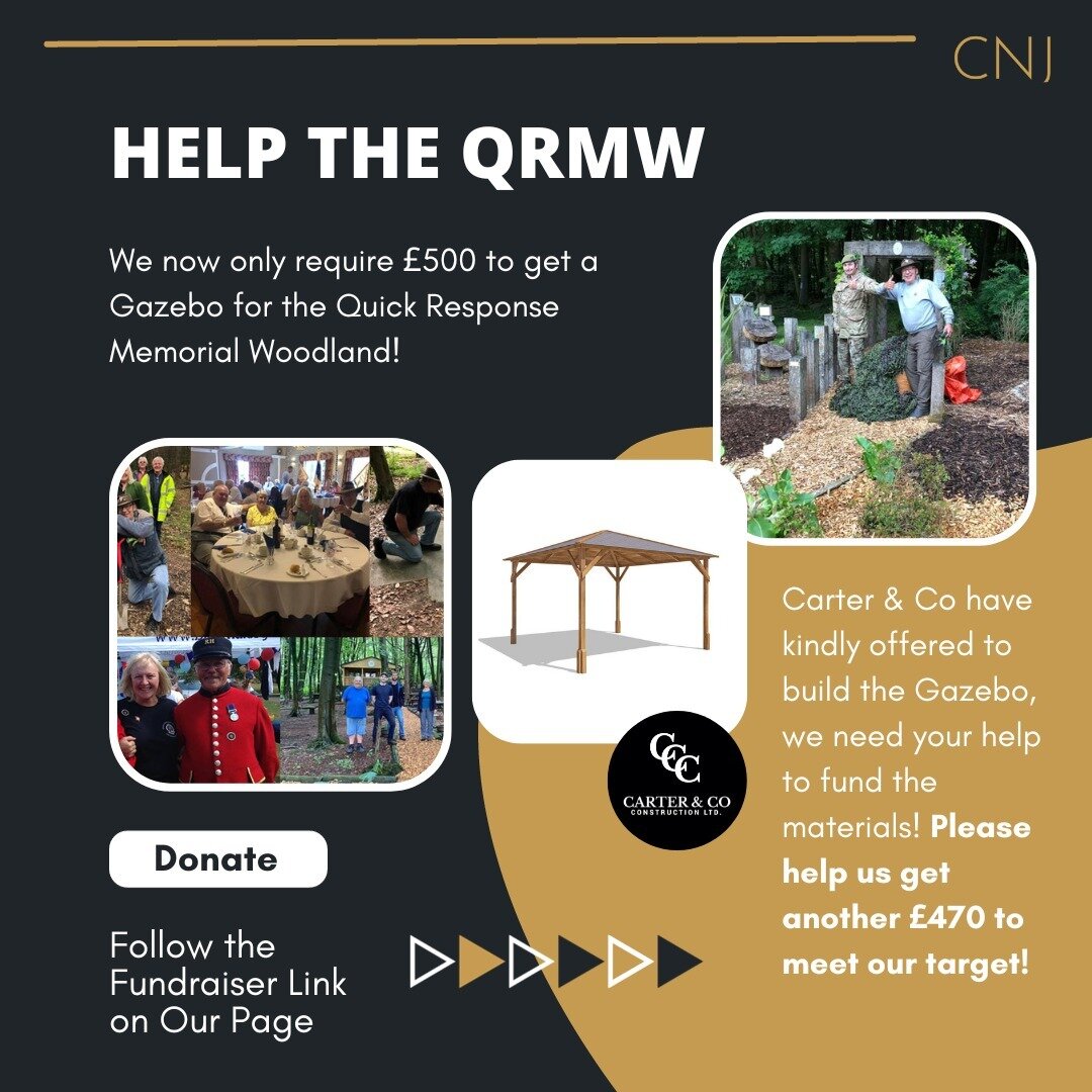 Please help us reach our goal of &pound;500! We're already doing great things for the QRMW but we need YOUR help to fund a gazebo for their woodland. 

Anything you can donate would be HUGELY appreciate and will help towards our efforts with the QRMW