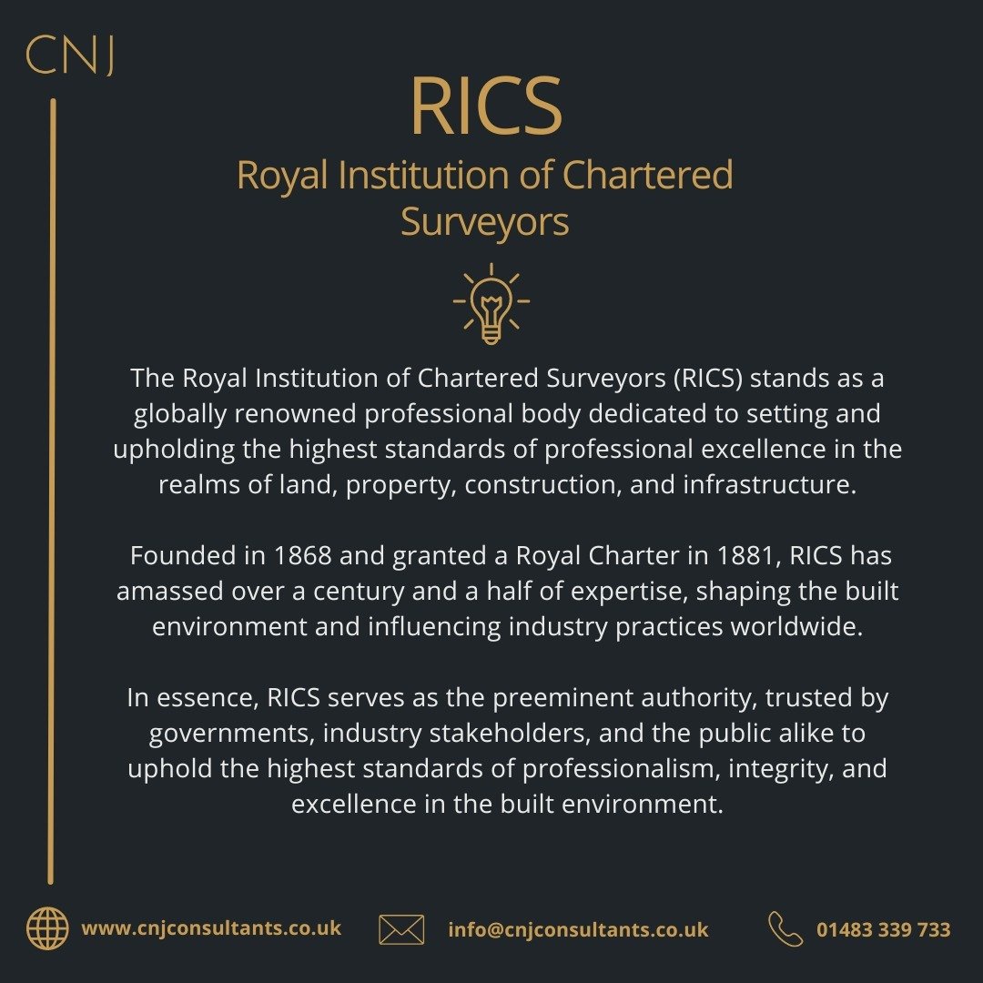 RICS is globally recognised as the professional body that represents and regulates the surveying profession. At CNJ we have team members who are RICS accredited, ensuring we are highly qualified and possess the necessary skills and knowledge to deliv