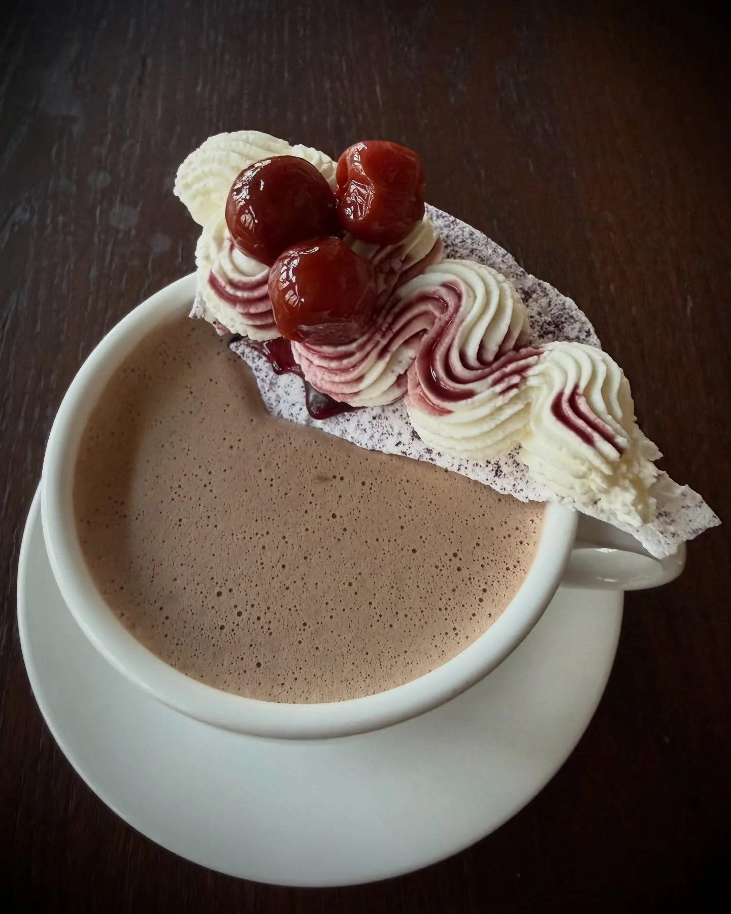 We love participating in the @yychotchocolatefest each year, especially when proceeds support @calgarymealsonwheels. Our feature drink is a Cherry Meringue Mocha: rich chocolate, Vital Green Farms organic milk, BC cherry juice, served with cherry dus