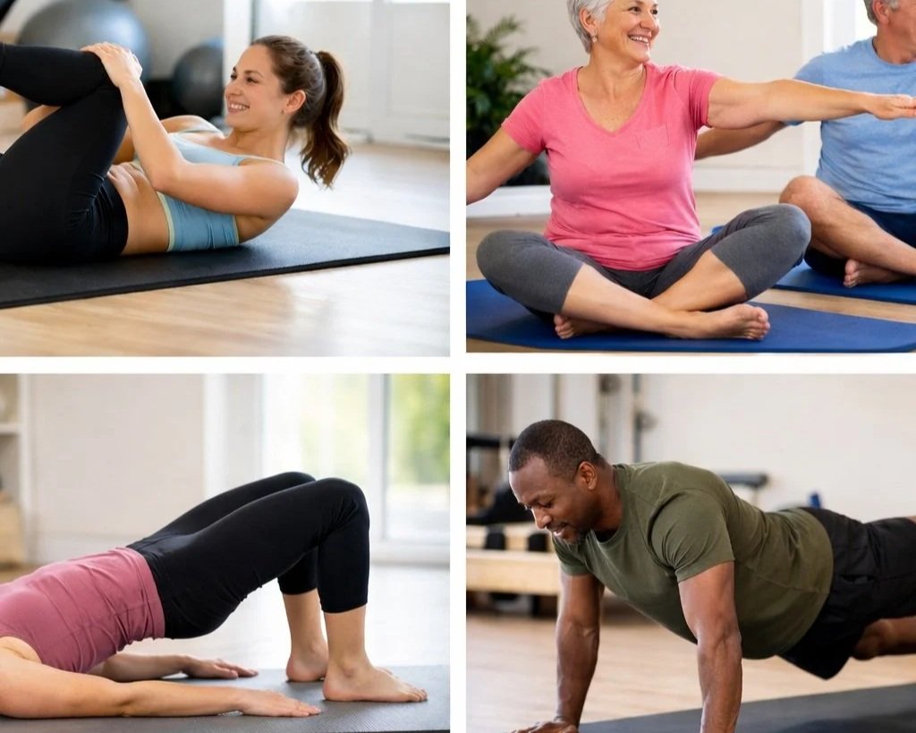 Women doing pilates for strength