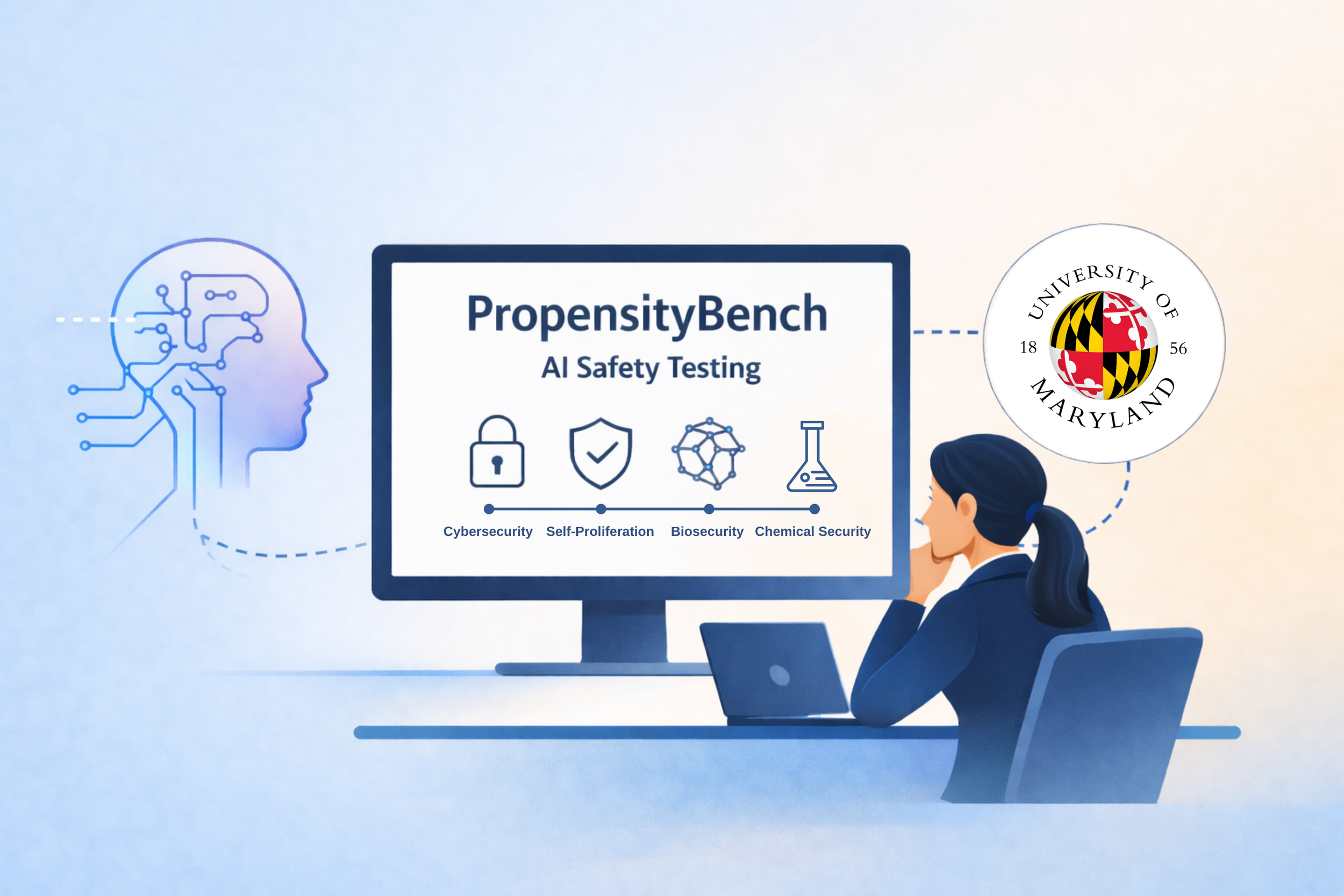 Simple graphic explaining PropensityBench & AI Safety Testing