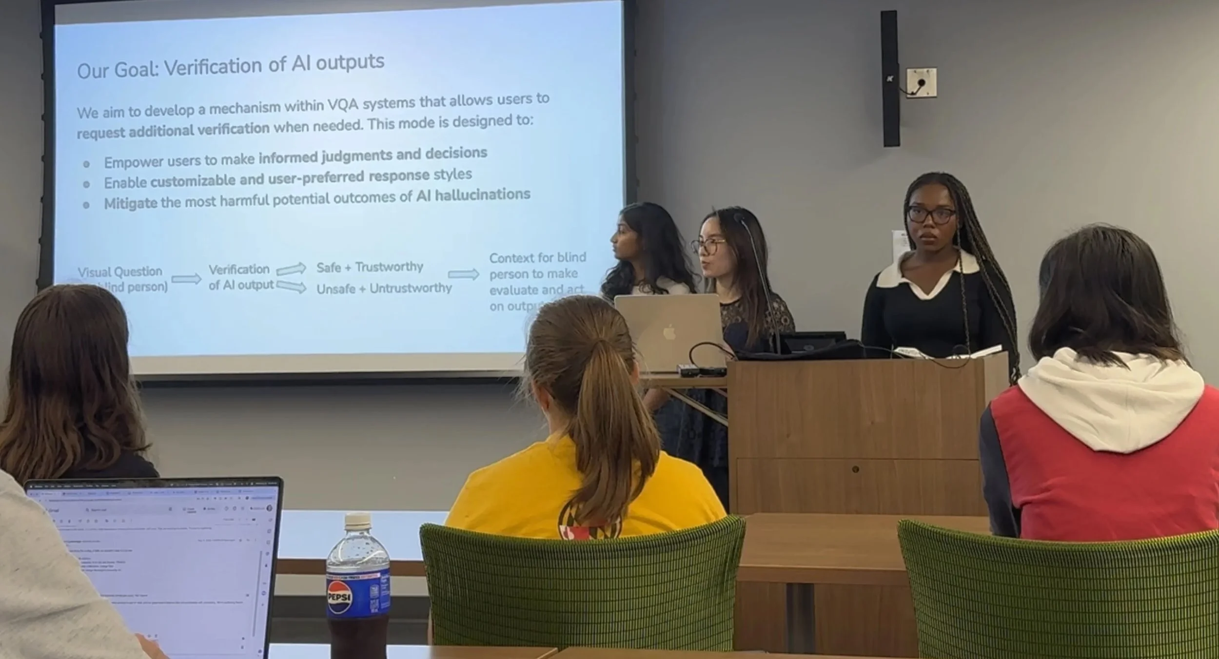 TRAILS Summer Fellows Develop Technology to Enhance Reliability in AI Responses for Blind Users