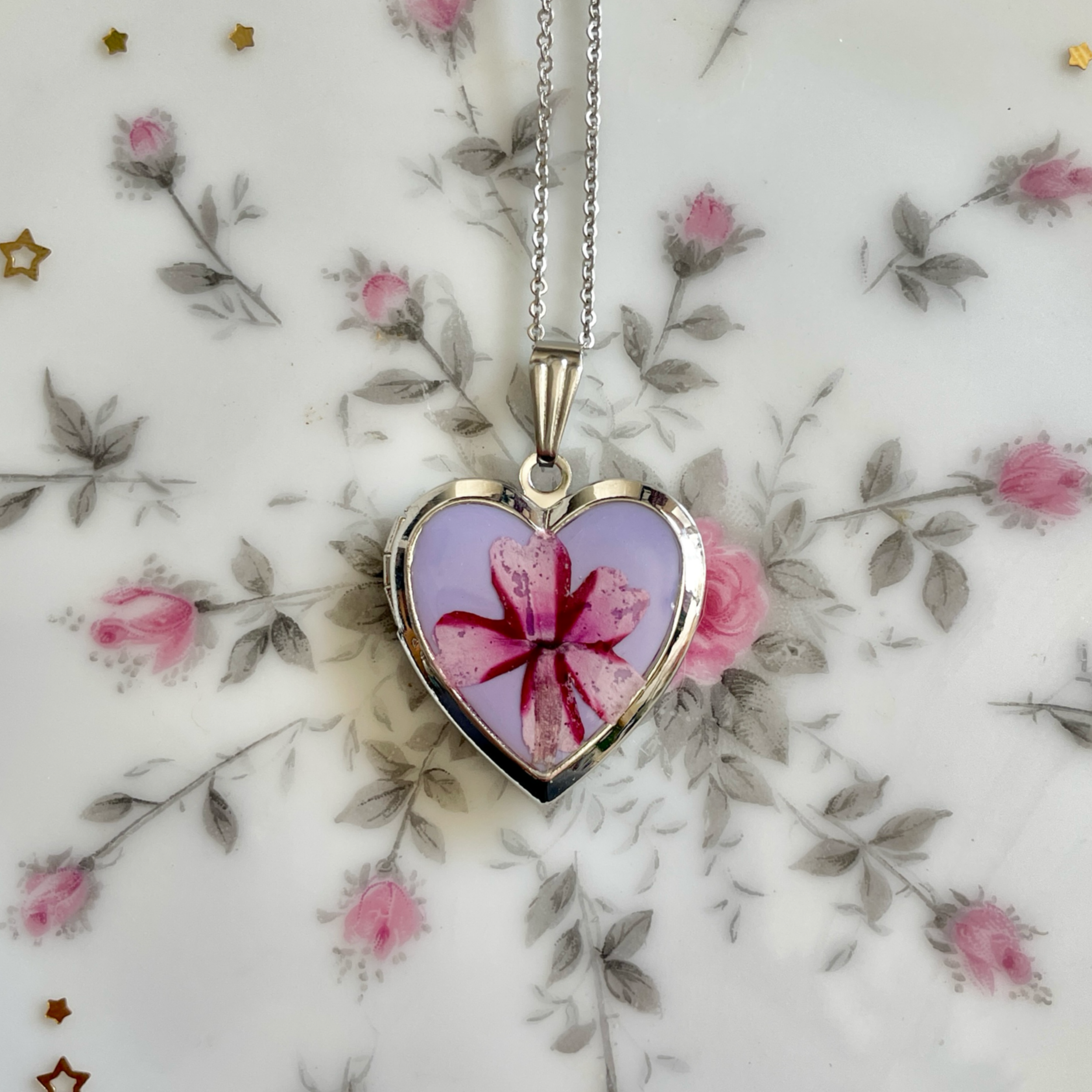 Hibiscus Locket Necklace