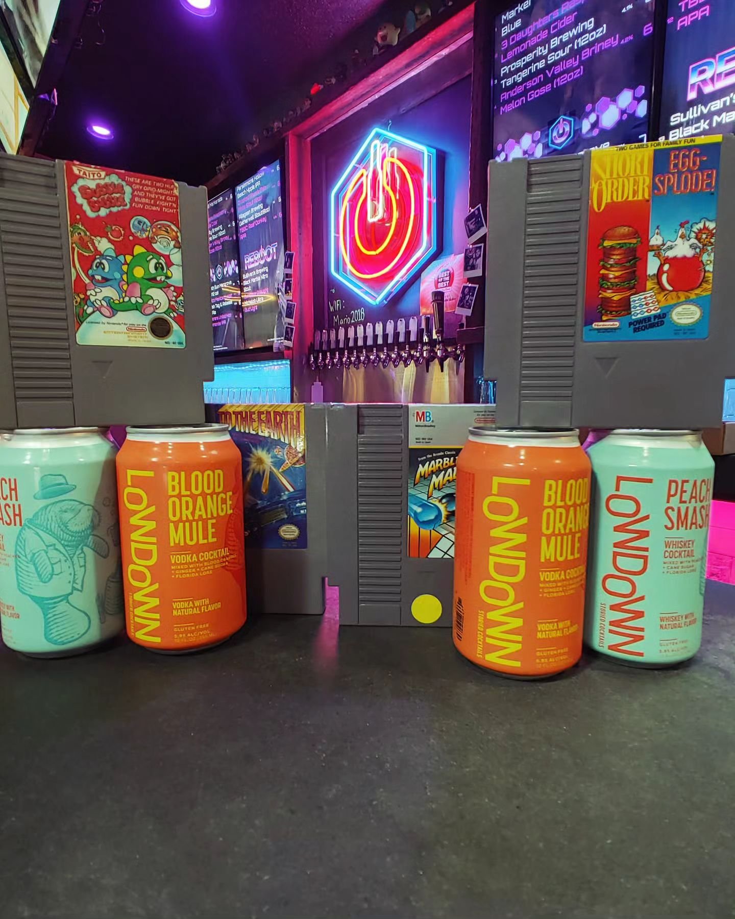 New @drinklowdown at Reboot Dunedin for your drinking pleasure🤙🎮🕹️🍻

Peach Smash: Whiskey cocktail mixed with peaches cane sugar. Gluten free

Blood Orange Mule: vodka cocktail mixed with butt oranges, ginger and cane sugar. Gluten free

@visitdu