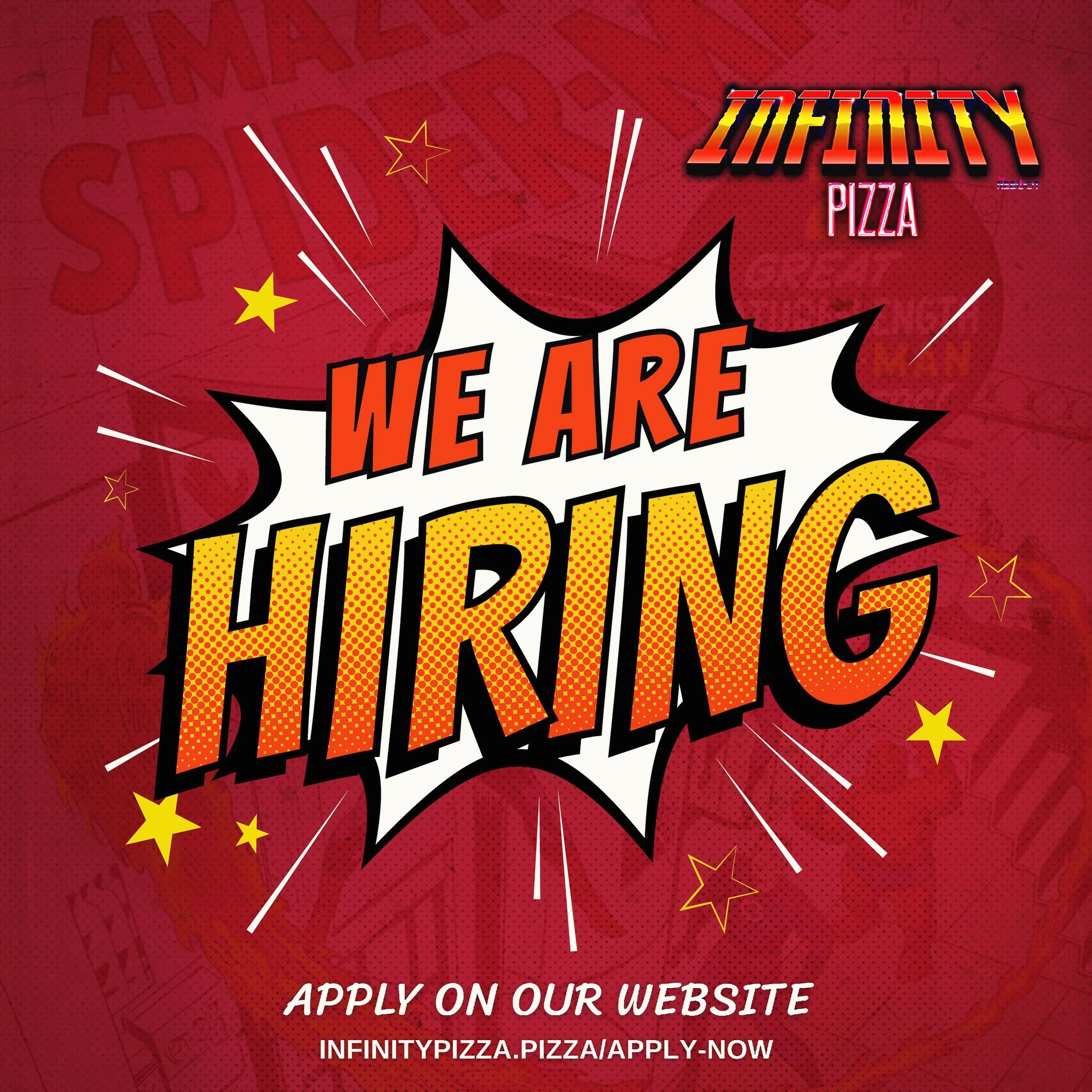 🚨 We&rsquo;re hiring for front &amp; back of the house positions!
Join our team in Safety Harbor 🍕💰

Apply on our website: www.infinitypizza.pizza/apply-now