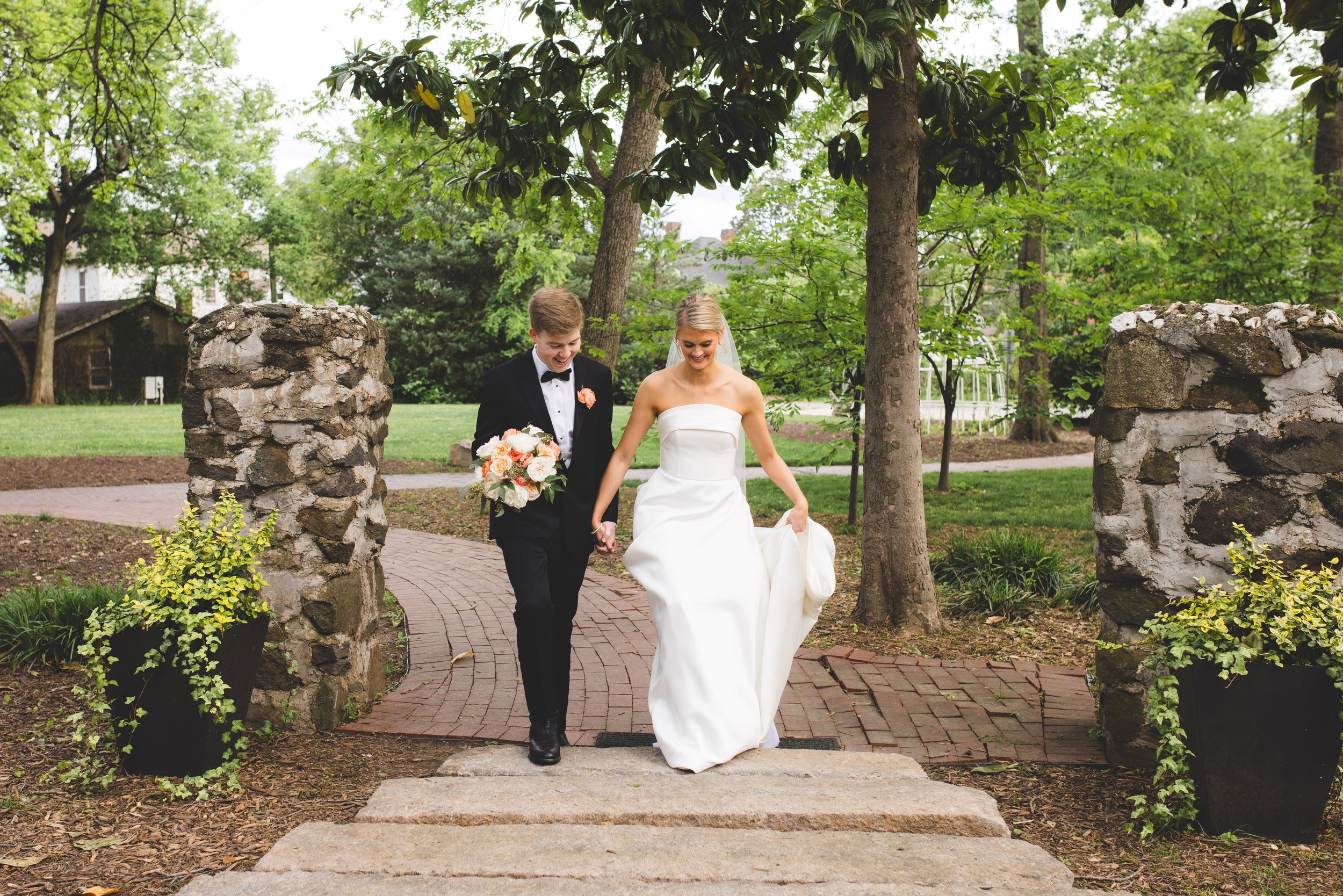 Bride-and-Groom-Walking-Private-Walkway-Historic-Estate-SC-Venue.jpg