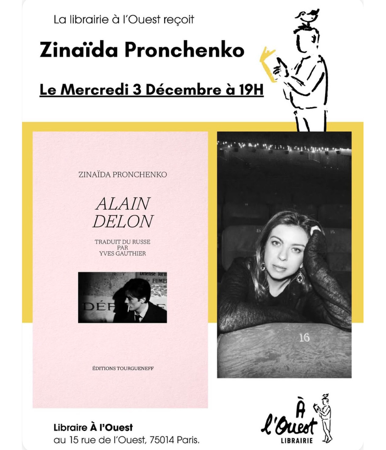 “Alain Delon” de Zinaïda Pronchenko à la Librairie de l’Ouest 