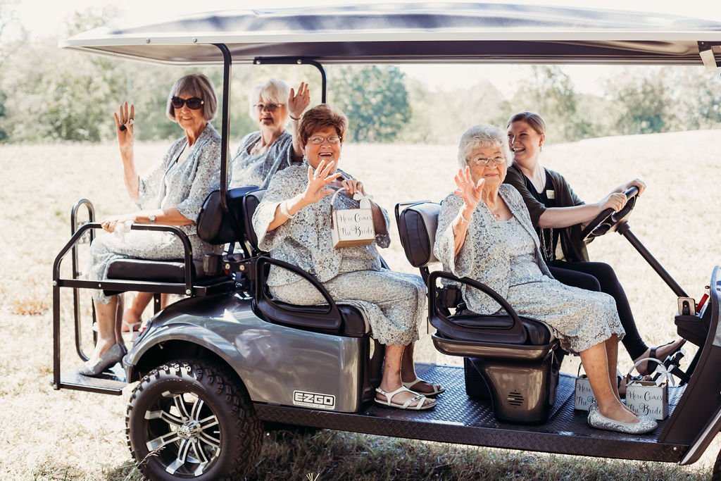 ocoee crest wedding venue grandmothers on the golfcart.jpg