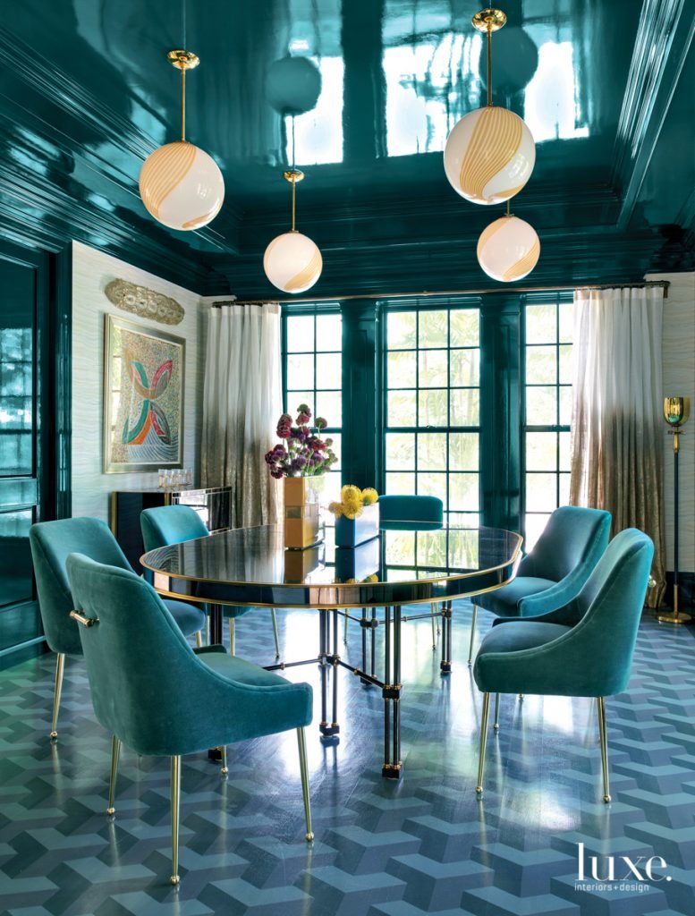 Luxe#A Jewel-Box Dining Room Is Just One Of The Insta-Perfect Spaces In A Bold Palm Beach Home