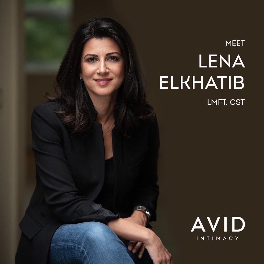 Hello! For those of you that are new to our instagram page, I want to take a sec to introduce myself. I'm Lena Elkhatib, the founder of AVID Intimacy. I'm a Licensed Marriage and Family Therapist and AASECT-Certified Sex Therapist. ⁠
⁠
Boring credent