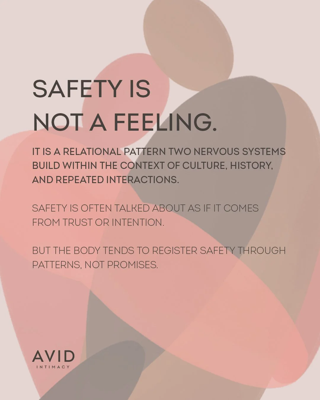 We often talk about relational safety like it&rsquo;s a feeling that &ldquo;happens&rdquo;, but safety is actually a relational pattern two nervous systems co-create within the context of culture, history and repeated interactions. 

When we see safe