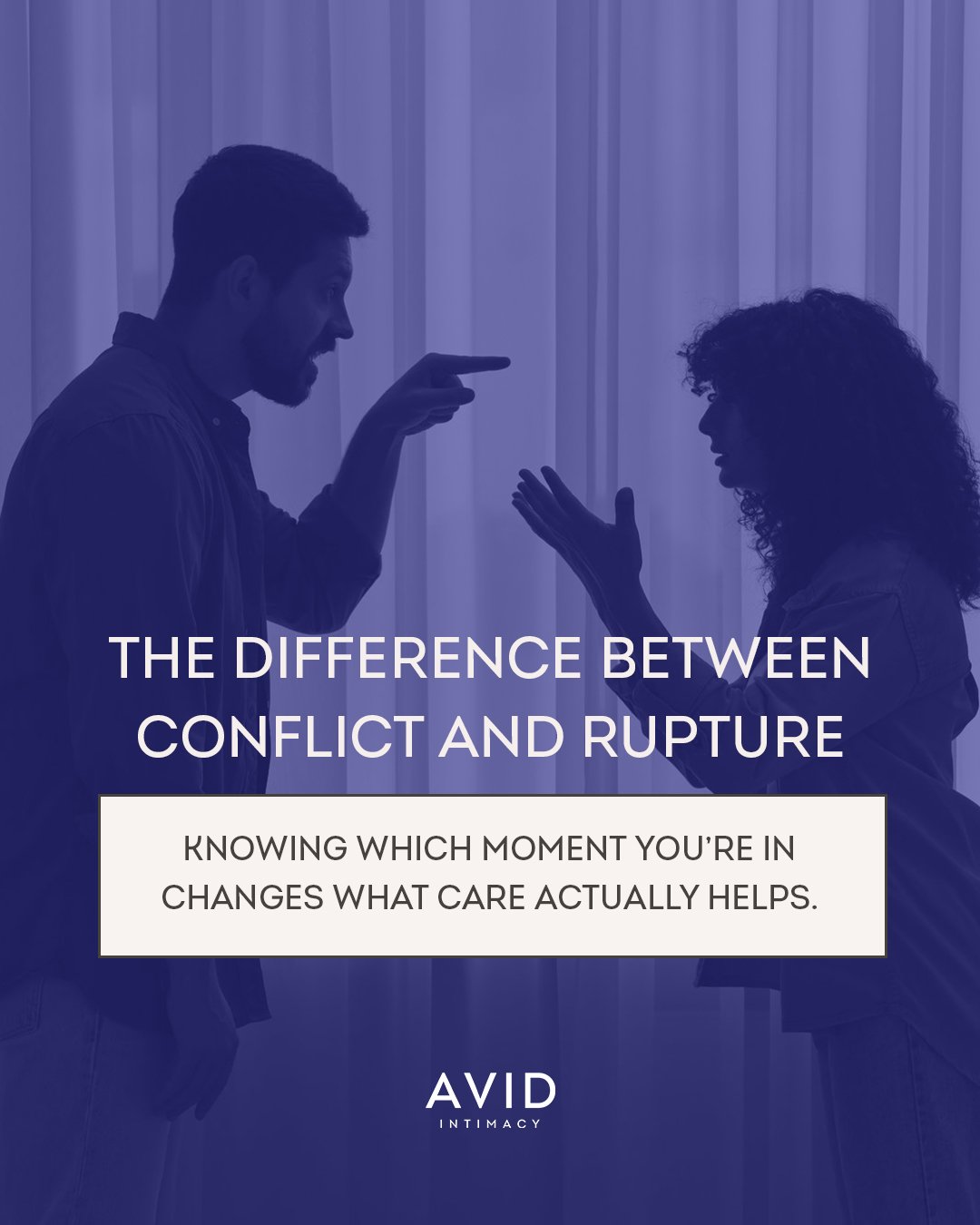 Many people were never taught that disagreement and disconnection are different relational experiences. So conflict can feel threatening, and rupture can get mistaken for a simple difference of opinion.

But they need different responses. Conflict as