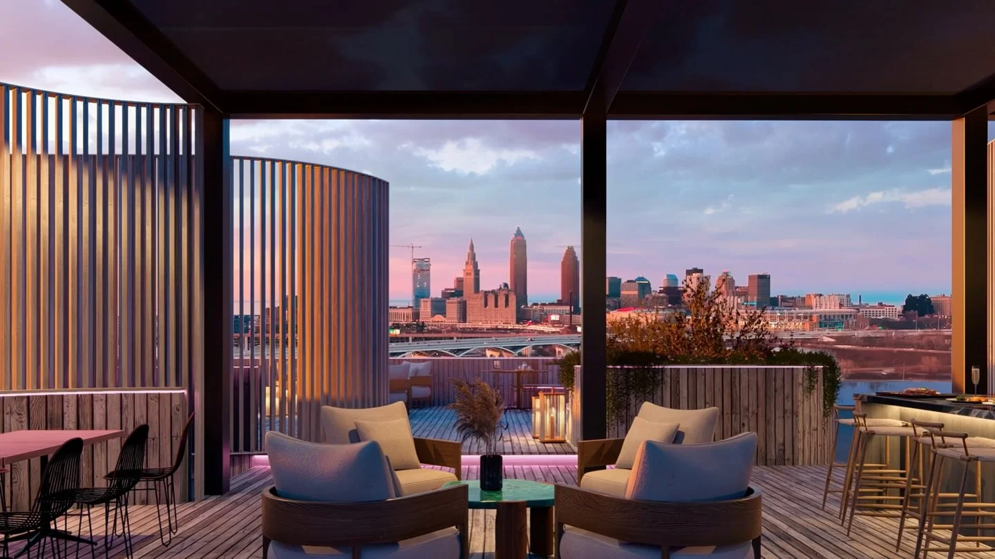 Experience the ultimate luxury escape at Driftwood 🌆 Our stunning roof deck offers breathtaking views of the Cleveland skyline, creating the perfect backdrop for your new home. Ready to see it for yourself?

Schedule a tour and contact us today to e