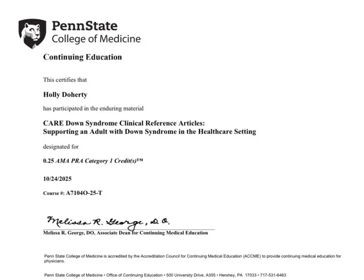 Supporting an adult with Down syndrome in healthcare