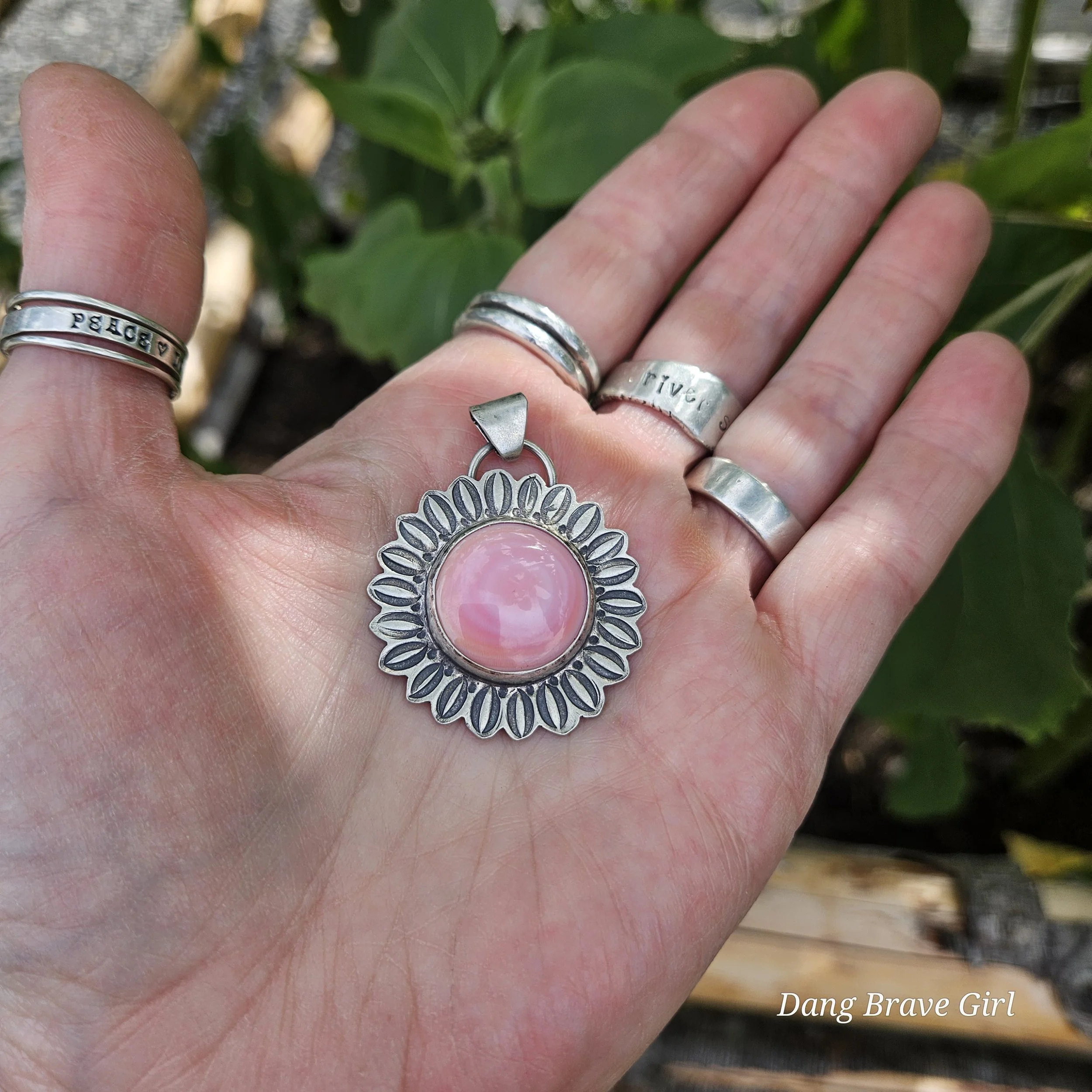 pink conch shell pendant